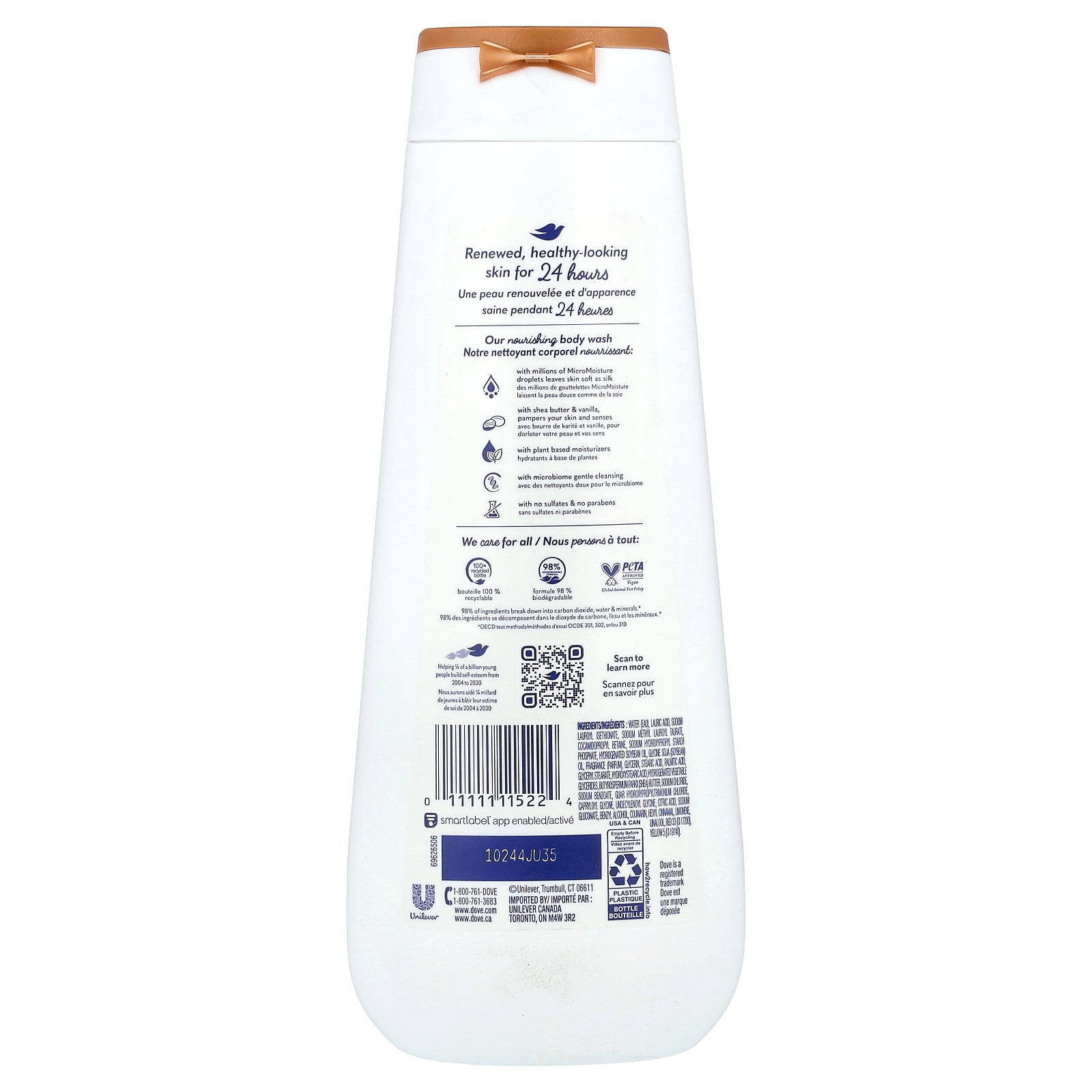 Foto 3 pulgar | Gel de Baño Dove Pampering con Manteca de Karité y Vainilla 591 ml - Venta Internacional