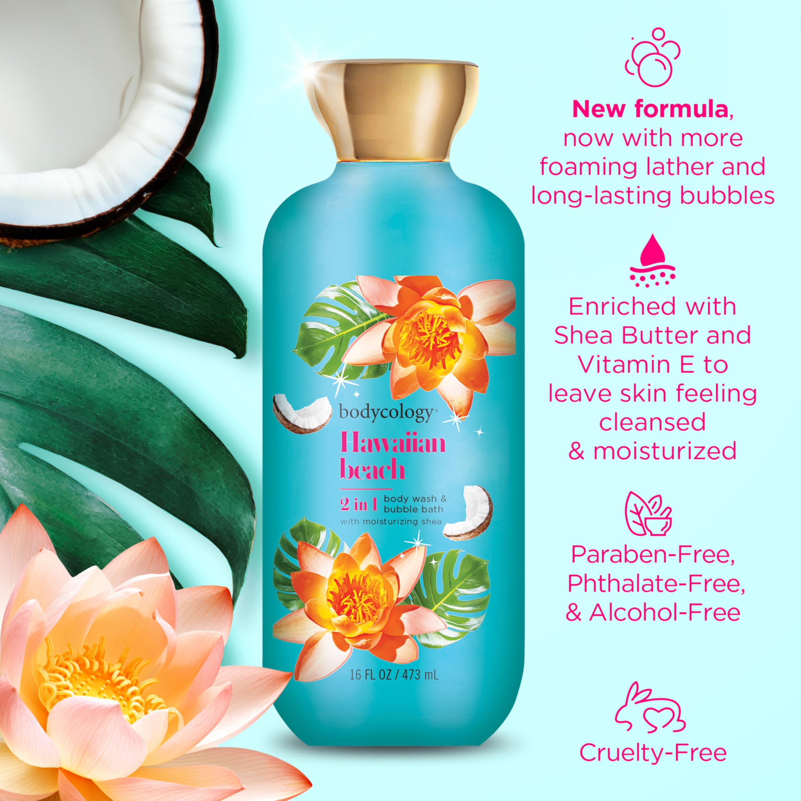 Foto 6 pulgar | Gel De Baño Y Baño De Burbujas Bodycology Hawaiian Beach 473 Ml - Venta Internacional.