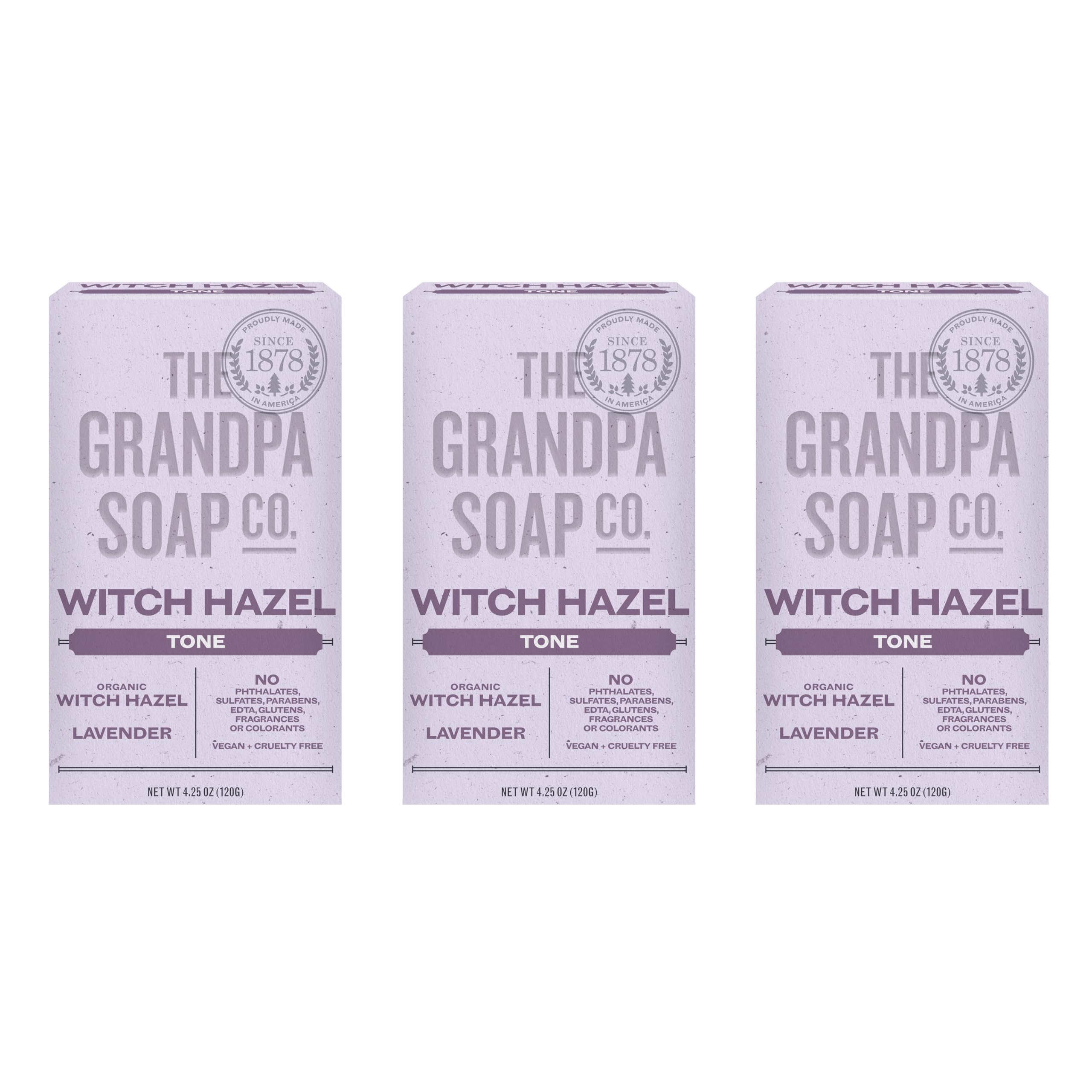 Jabón En Barra The Grandpa Soap Company Witch Hazel  125 Ml  Paquete De 3 - Venta Internacional.