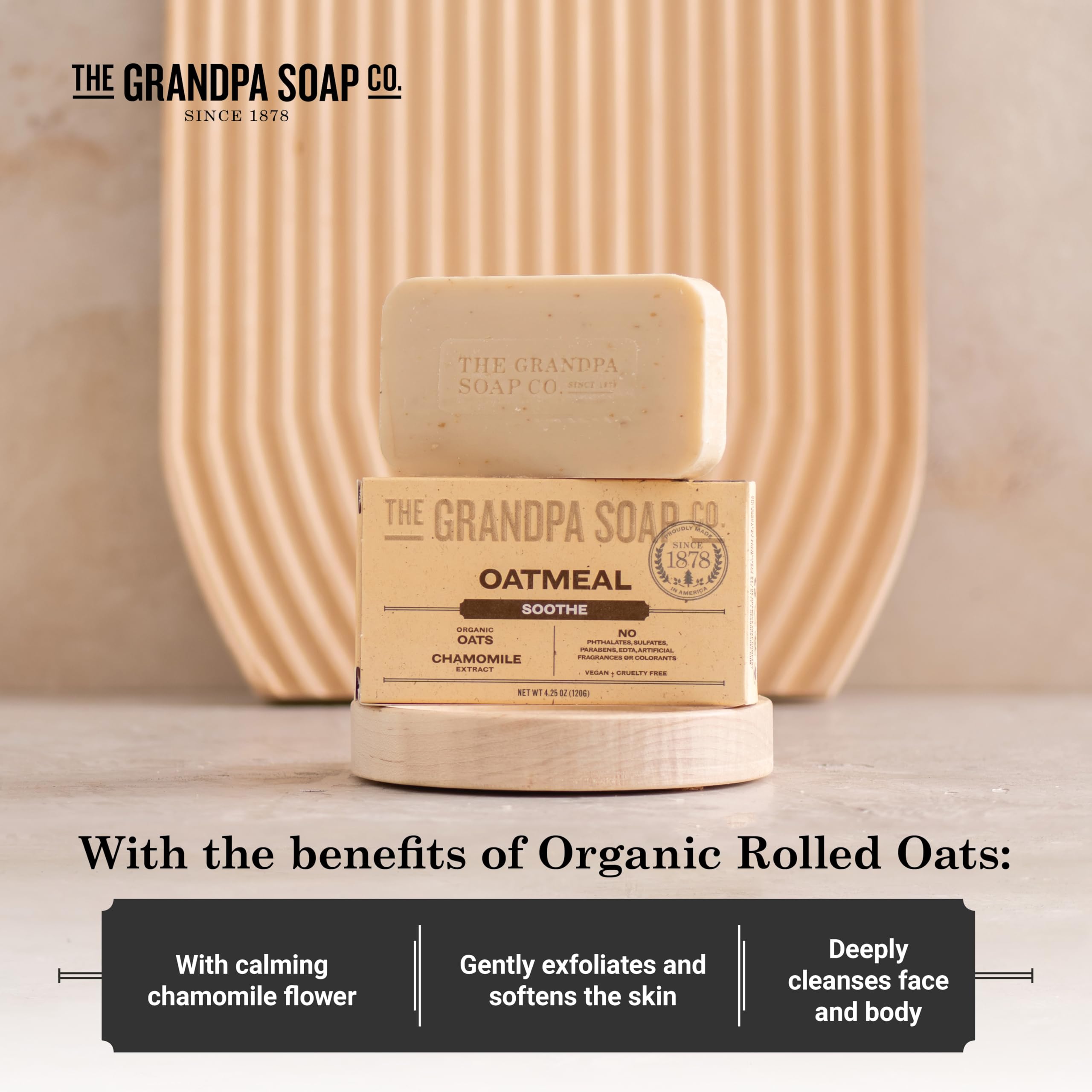 Foto 4 | Jabón En Barra The Grandpa Soap Company  Avena  125 Ml  Paquete De 3 - Venta Internacional.