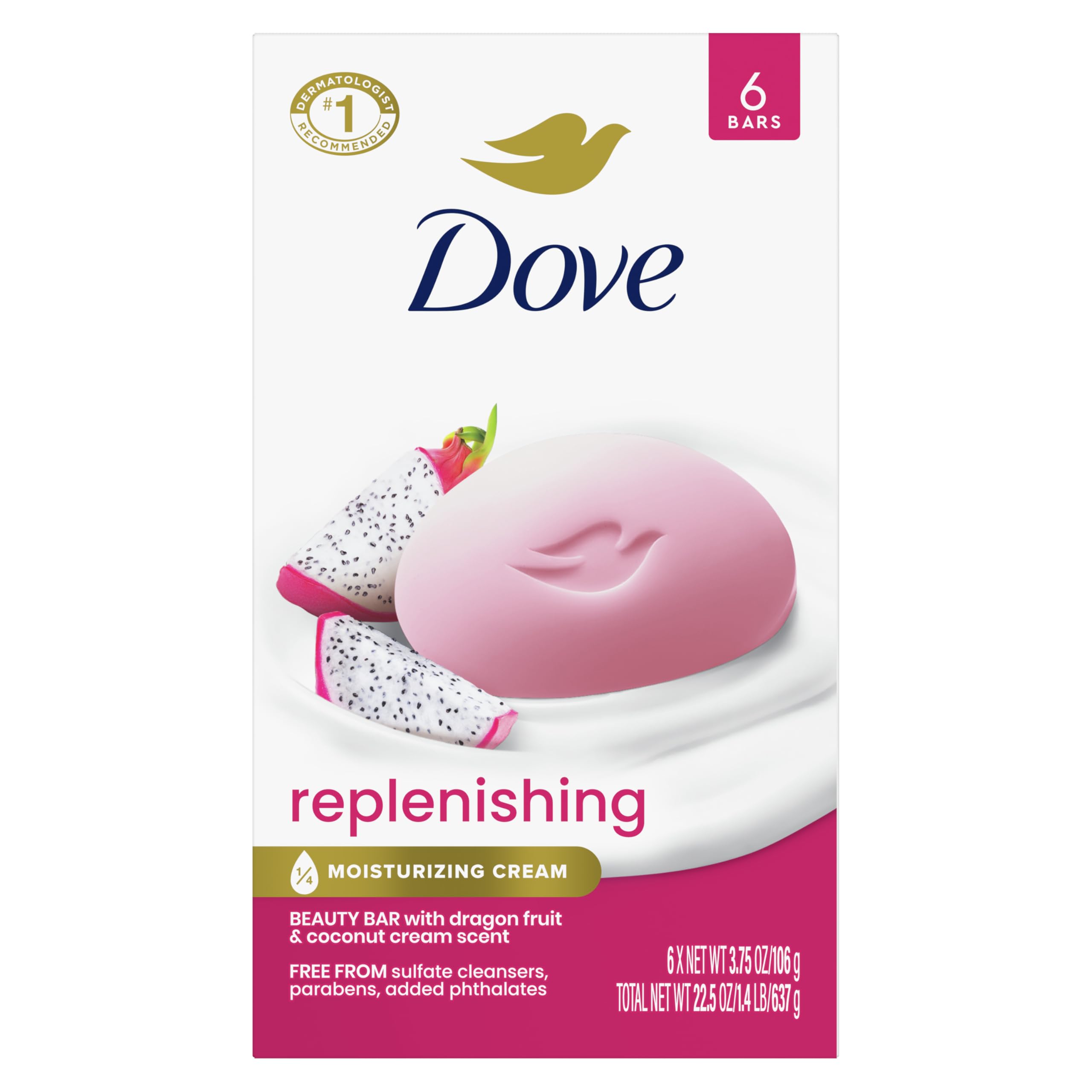 Jabón En Barra Dove Dragon Fruit  6 Unidades  110 G  Deep Nourition - Venta Internacional.