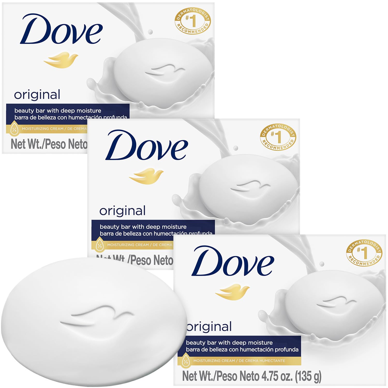 Foto 2 pulgar | Barra De Belleza Original Soap Dove  Paquete De 3  140 Ml  Hidratante - Venta Internacional.