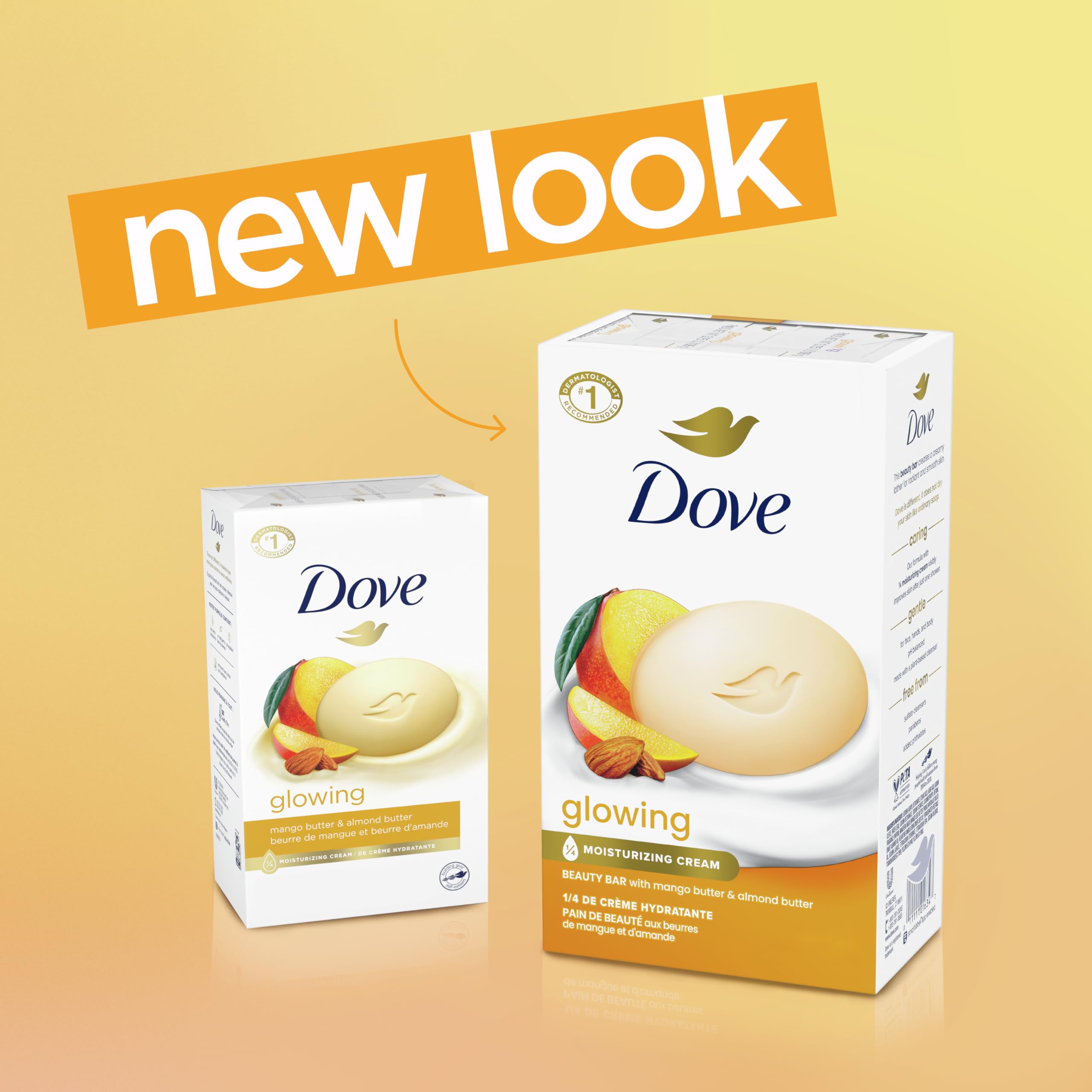 Foto 4 pulgar | Mantequillas Brillantes De Mango Y Almendras Soap Dove Beauty Bar  110 G  8 Unidades - Venta Internacional.