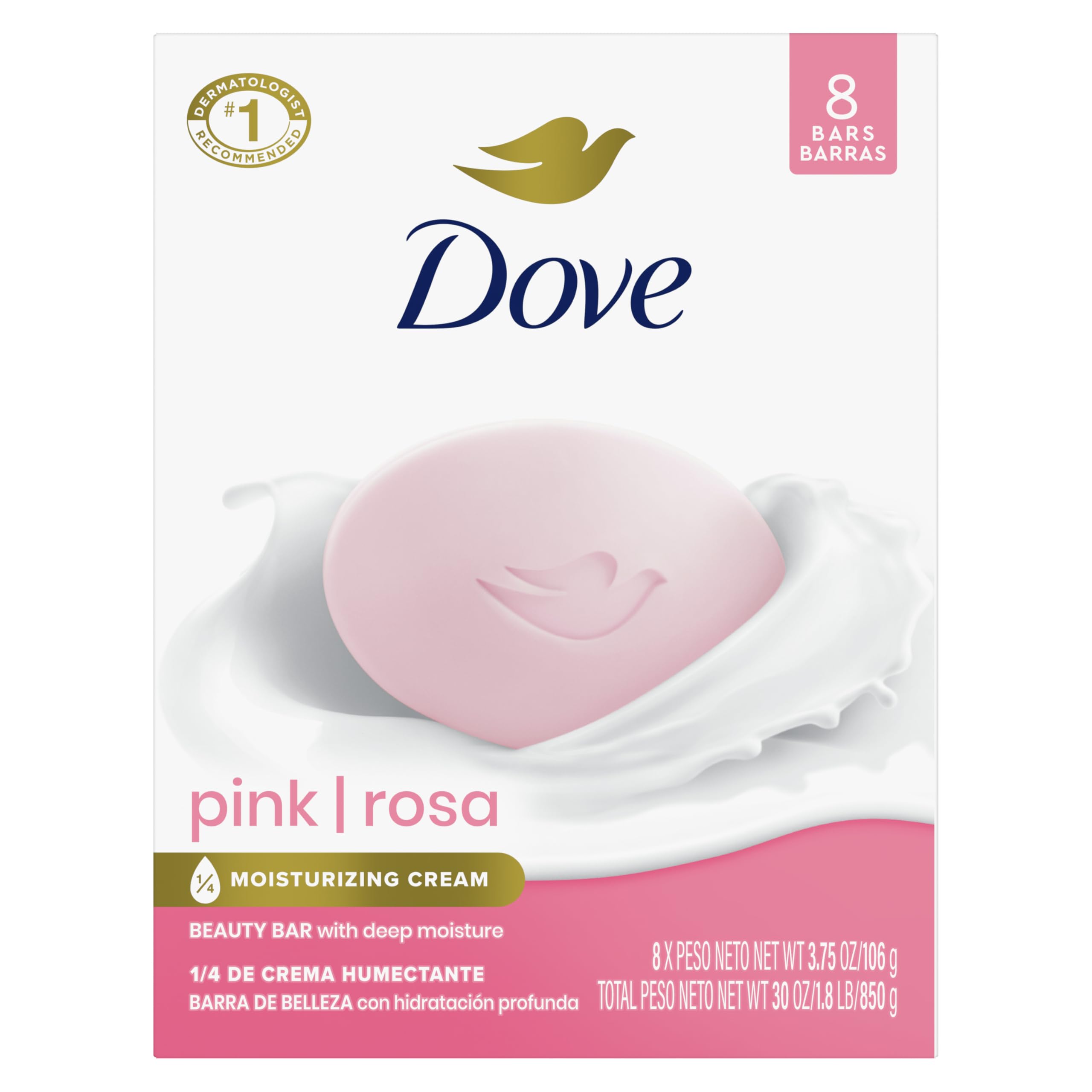 Foto 2 pulgar | Jabón En Barra De Belleza Dove Pink Rosa  8 Barras  111 Ml  Limpia E Hidrata - Venta Internacional.