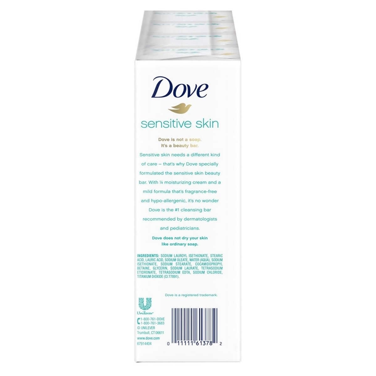 Foto 3 pulgar | Barra De Jabón Dove Unscented Beauty Para Piel Sensible  Paquete De 16 - Venta Internacional.