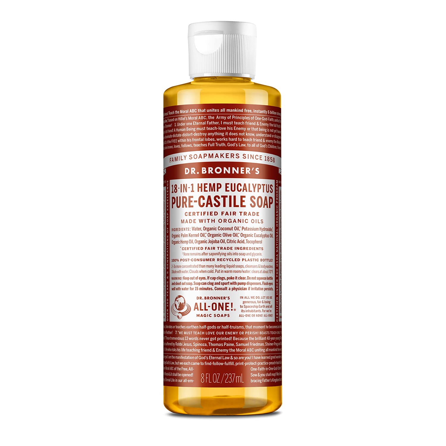 Jabón Líquido Dr. Bronner's Pure-castile Eucalyptus 237 ml - Venta Internacional