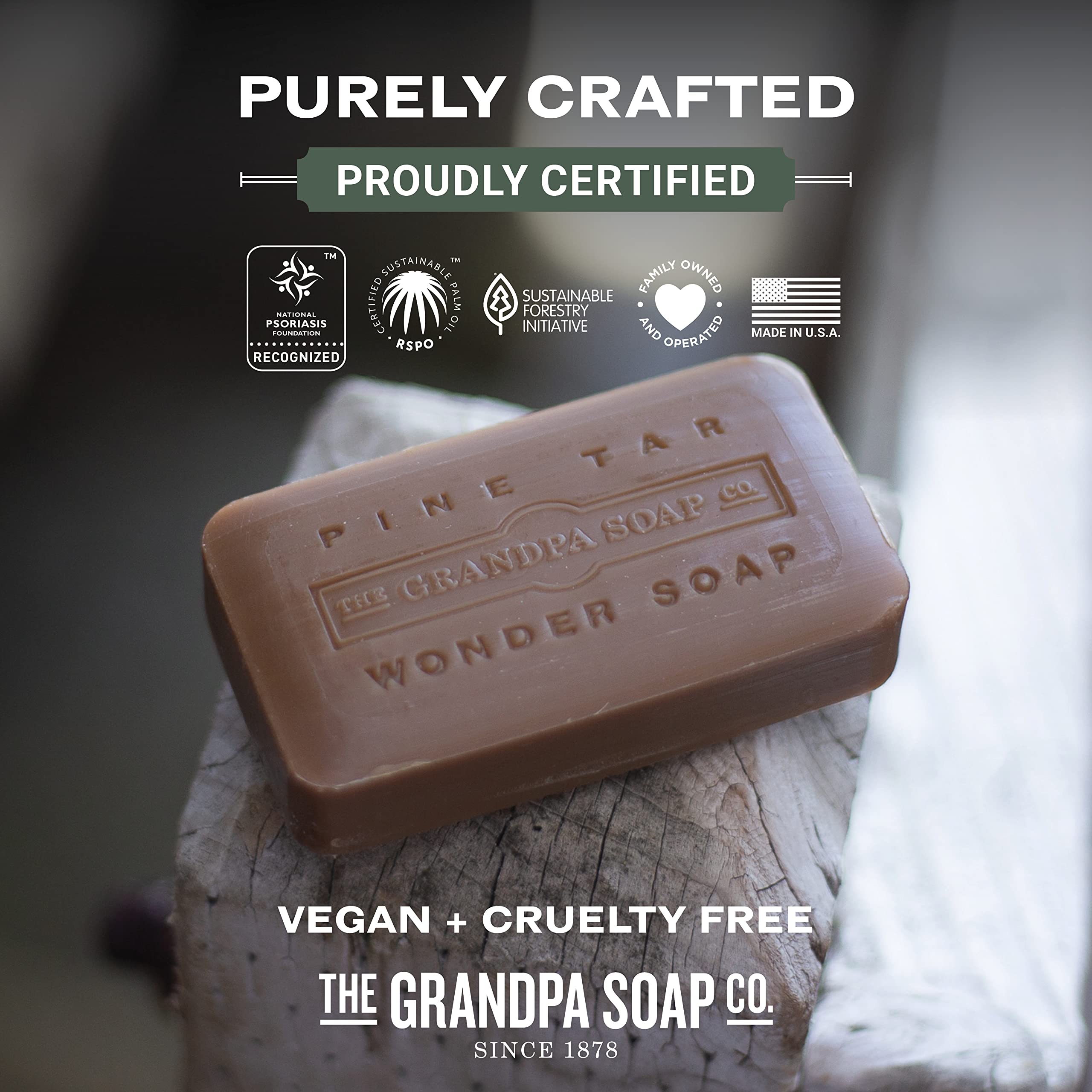 Foto 6 pulgar | Jabón En Barra The Grandpa Soap Company Con Alquitrán De Pino  100% De Origen Vegetal - Venta Internacional.
