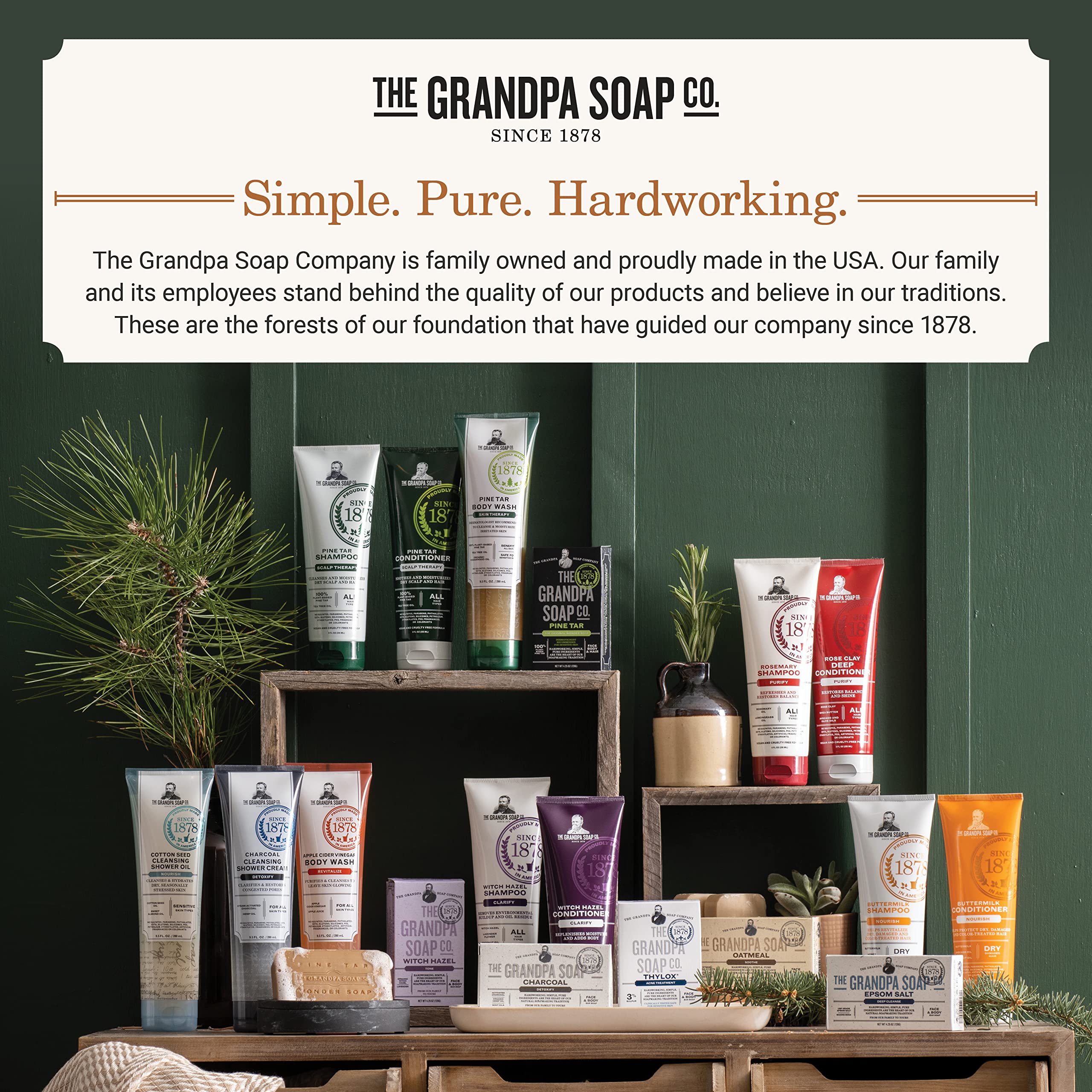 Foto 7 | Jabón En Barra The Grandpa Soap Company Con Alquitrán De Pino  100% De Origen Vegetal - Venta Internacional.