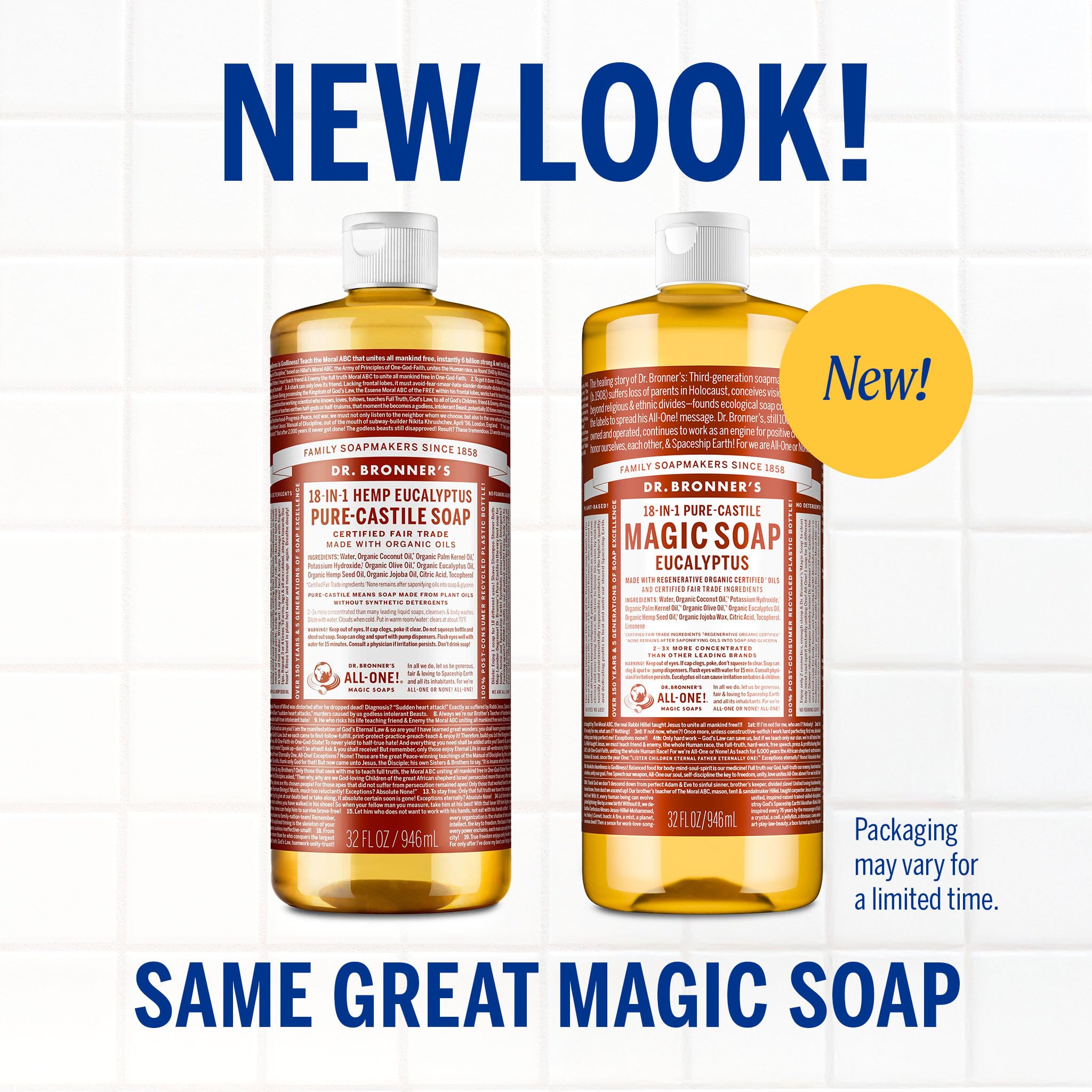 Foto 3 pulgar | Jabón Líquido Dr. Bronner's Magic Soap Eucalipto 2 Frascos de 946 ml C/U - Venta Internacional