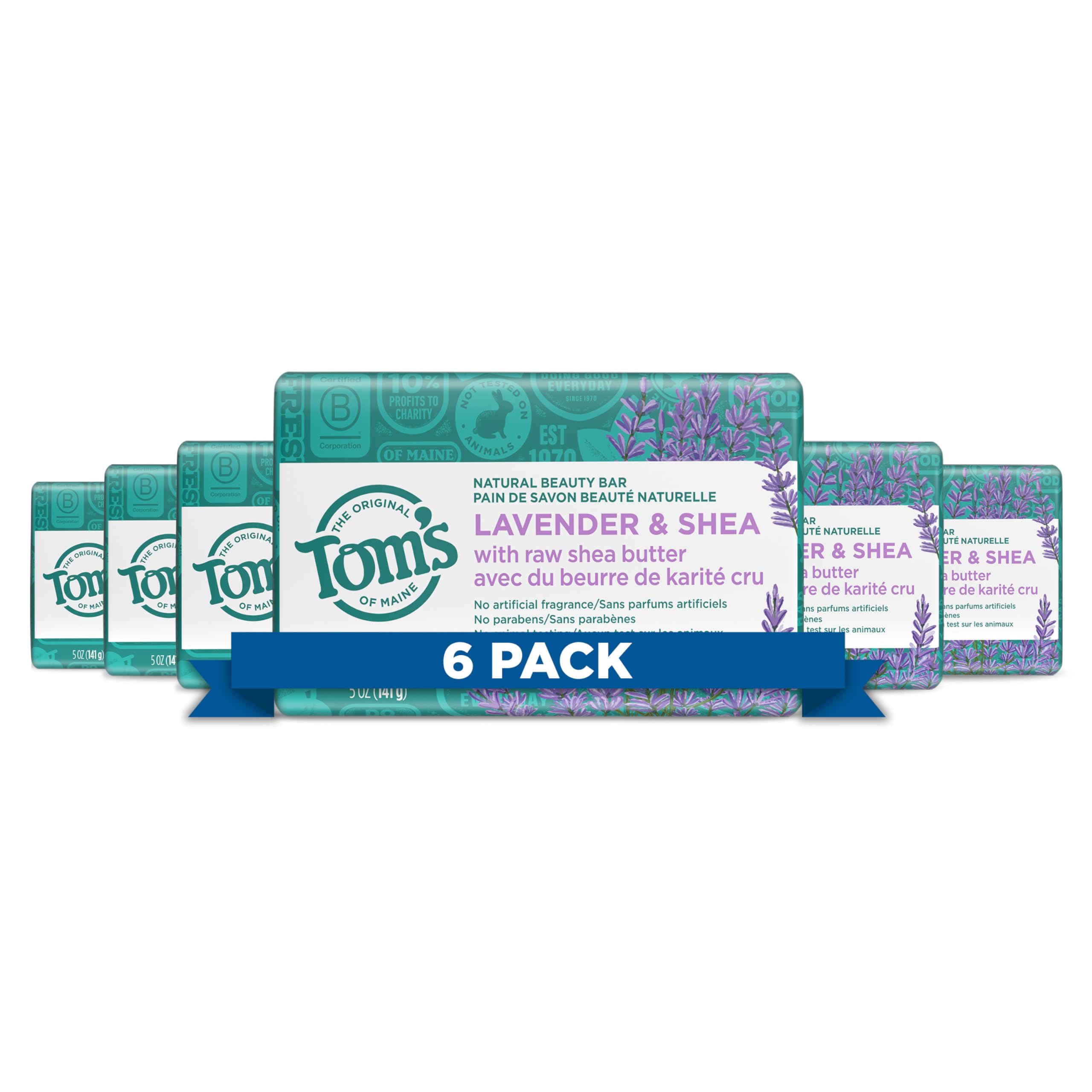 Foto 1 | Jabón Tom's Of Maine Natural Beauty De Lavanda Y Karité  150 Ml X 6 - Venta Internacional.