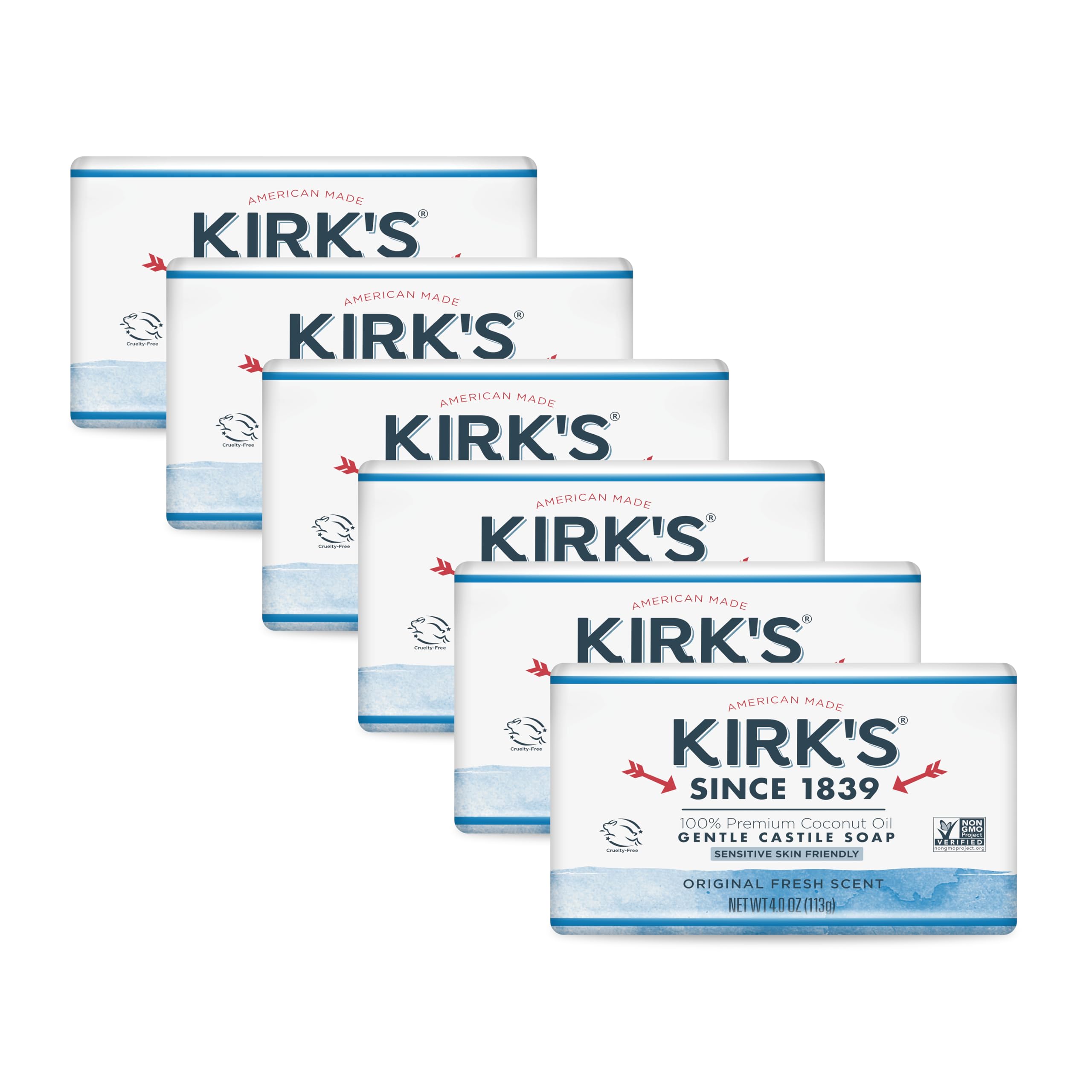 Jabón En Barra Kirk's Castile Original Fresh Scent 120 Ml  Paquete De 6 - Venta Internacional.