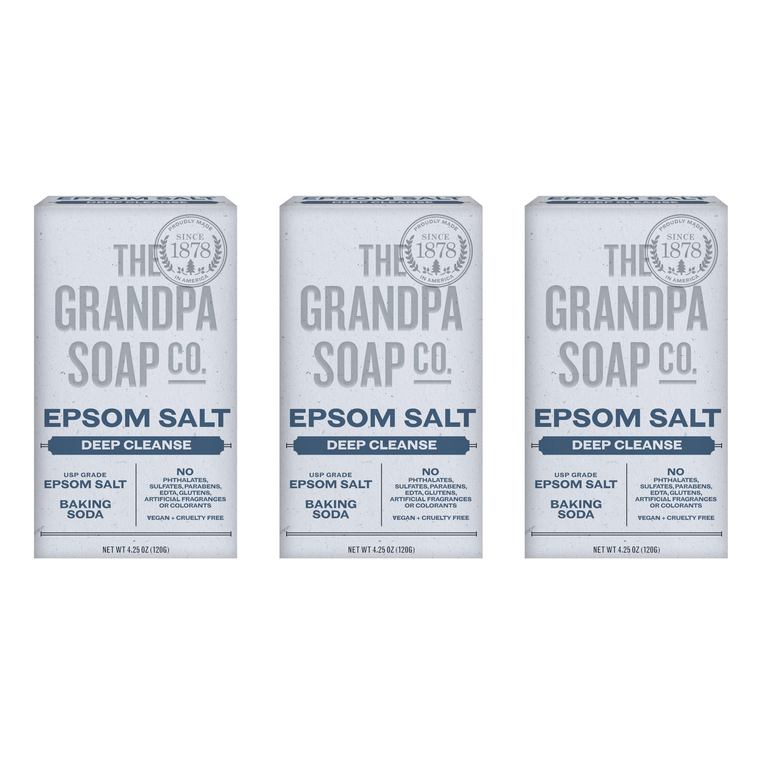 Jabón En Barra The Grandpa Soap Company  Sal De Epsom  120 Ml  Paquete De 3 - Venta Internacional.