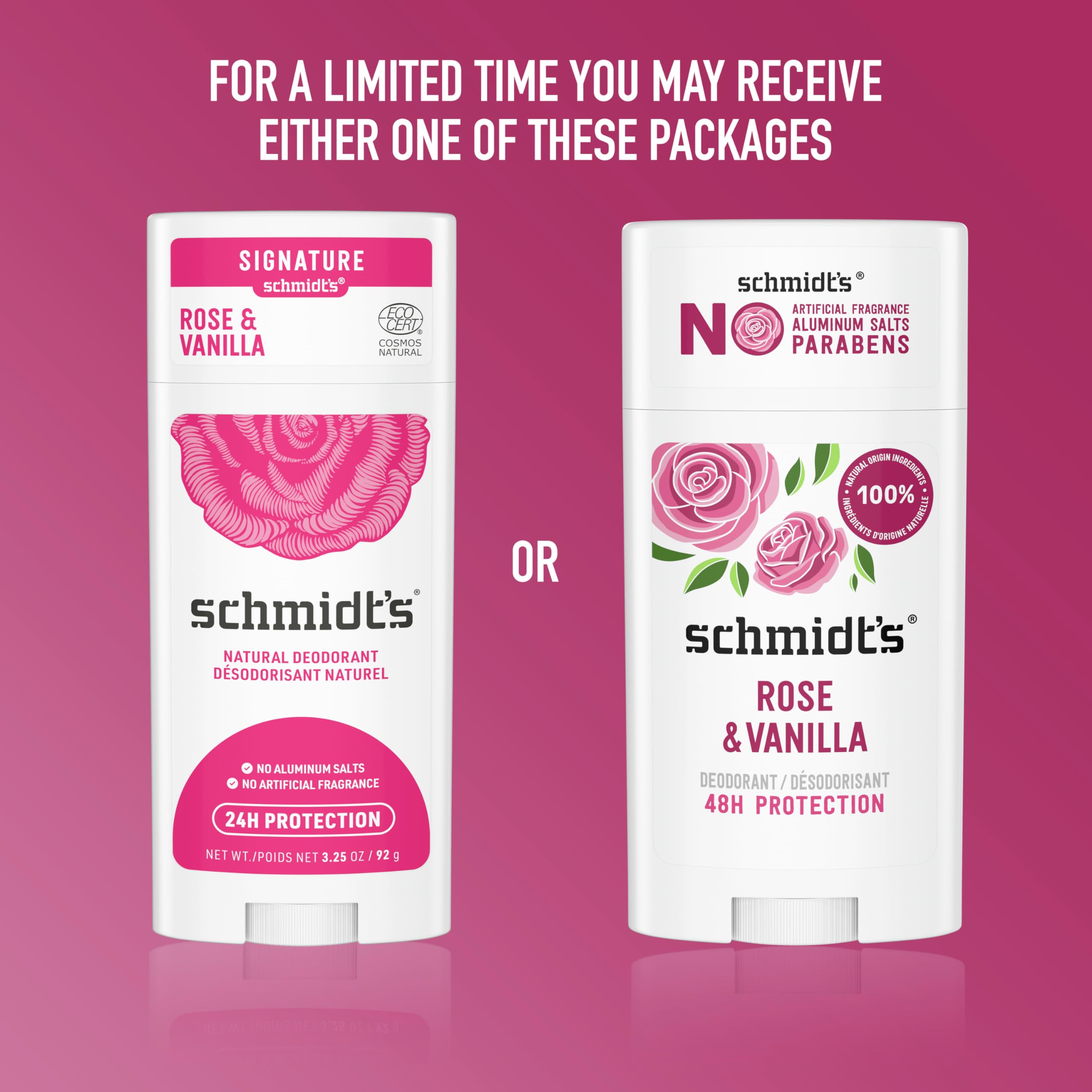 Foto 5 pulgar | Desodorante Schmidt's Rose & Vanilla  75 Ml  Protección 24 Horas  Paquete De 2 - Venta Internacional.