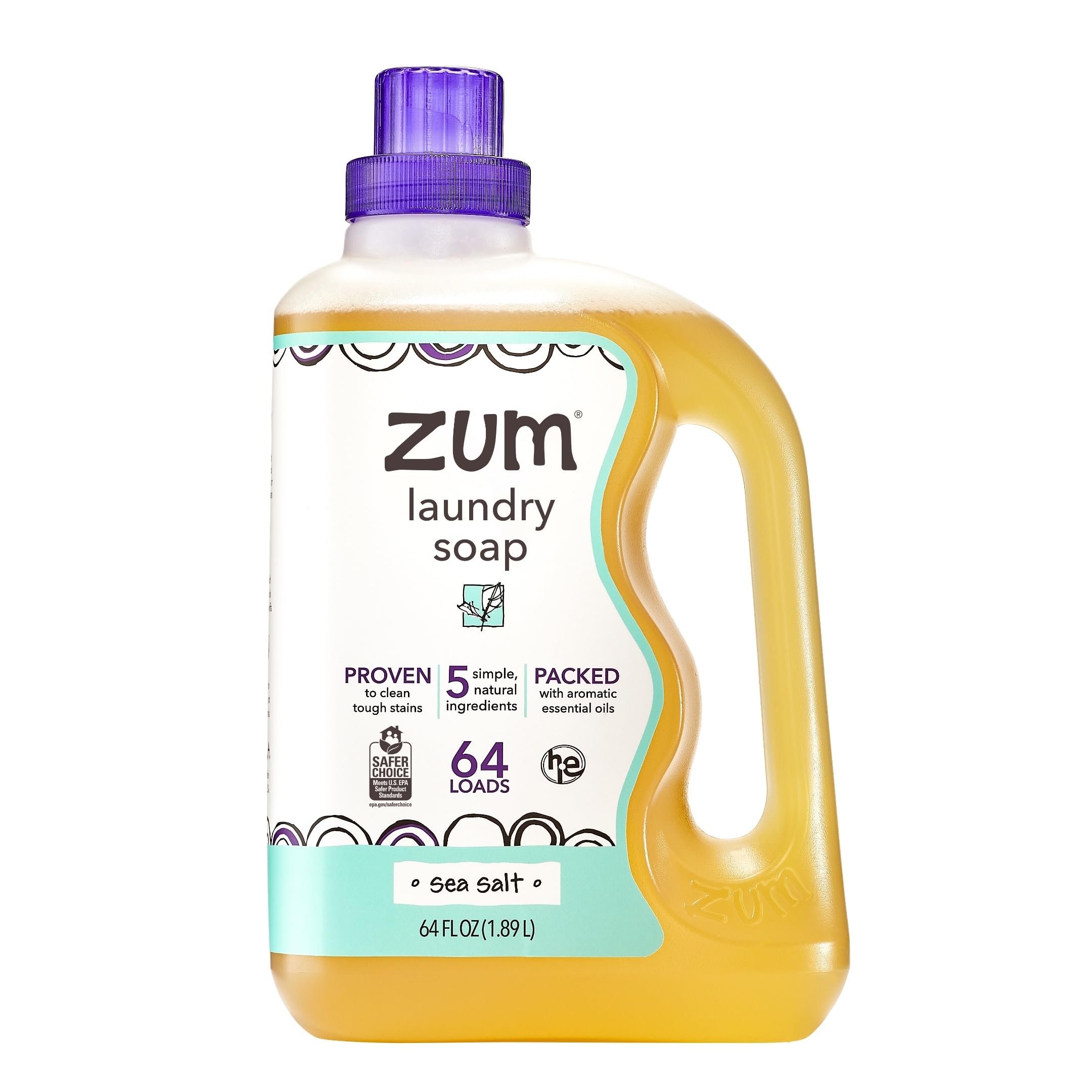 Jabón Para Lavar Ropa Indigo Wild Zum Clean A Base De Plantas  1 89 L  Sal Marina - Venta Internacional.