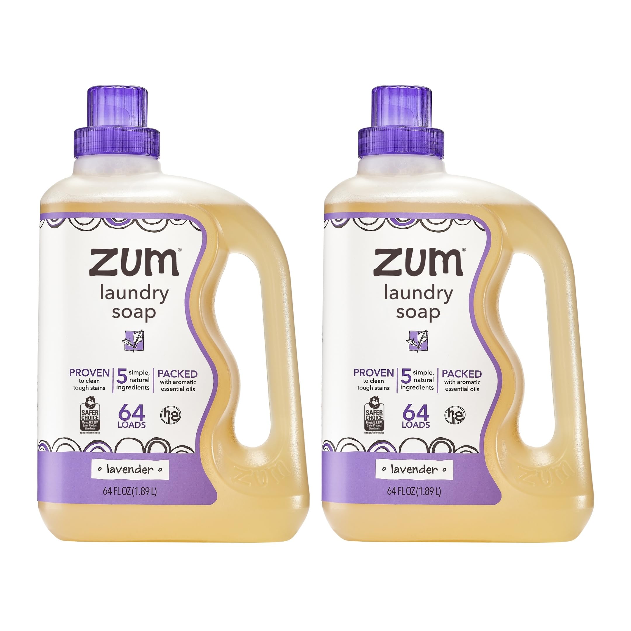 Jabón Para Lavar Ropa Indigo Wild Zum Liquid  64 Onzas Líquidas  Lavanda  Paquete De 2 - Venta Internacional.