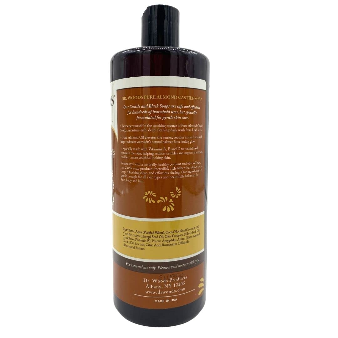 Foto 2 | Jabón Dr. Woods Pure Almond Castile 946 Ml (paquete De 3) - Venta Internacional.