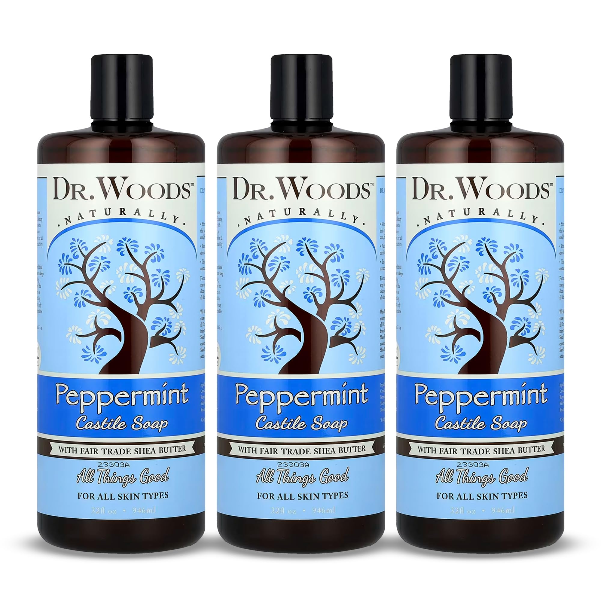 Foto 1 | Jabón Líquido De Castilla Dr. Woods Peppermint 960 Ml  Paquete De 3 - Venta Internacional.