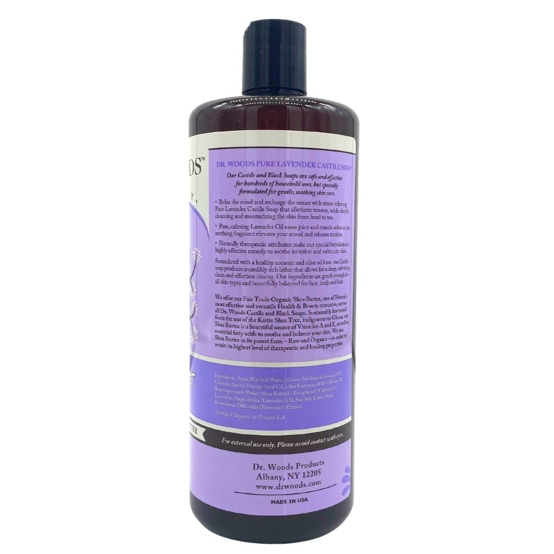Foto 3 pulgar | Jabón Dr. Woods Pure Lavender Castile 946 Ml Con Karité Orgánico - Venta Internacional.