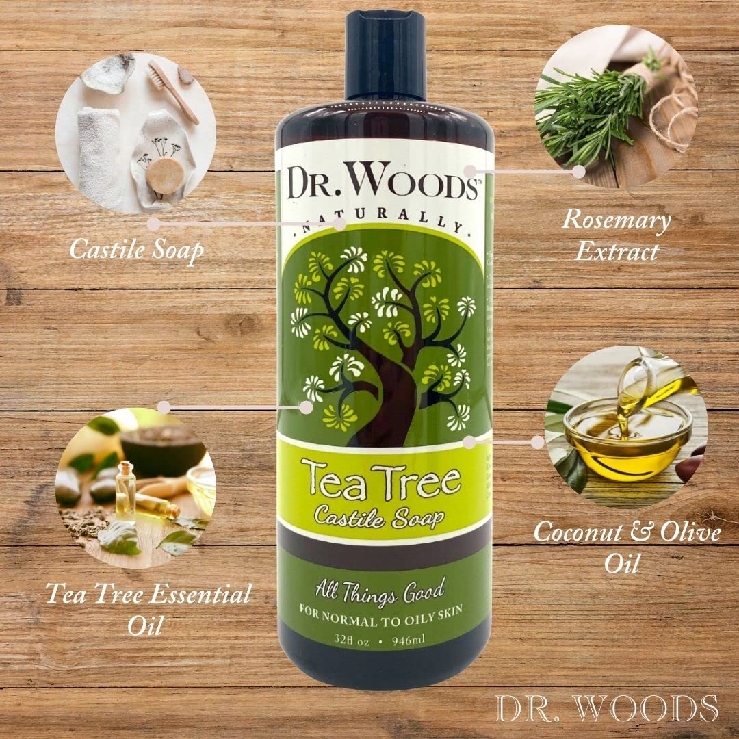 Foto 4 | Jabón Líquido De Castilla Dr. Woods Pure Tea Tree 960 Ml (paquete De 2) - Venta Internacional.