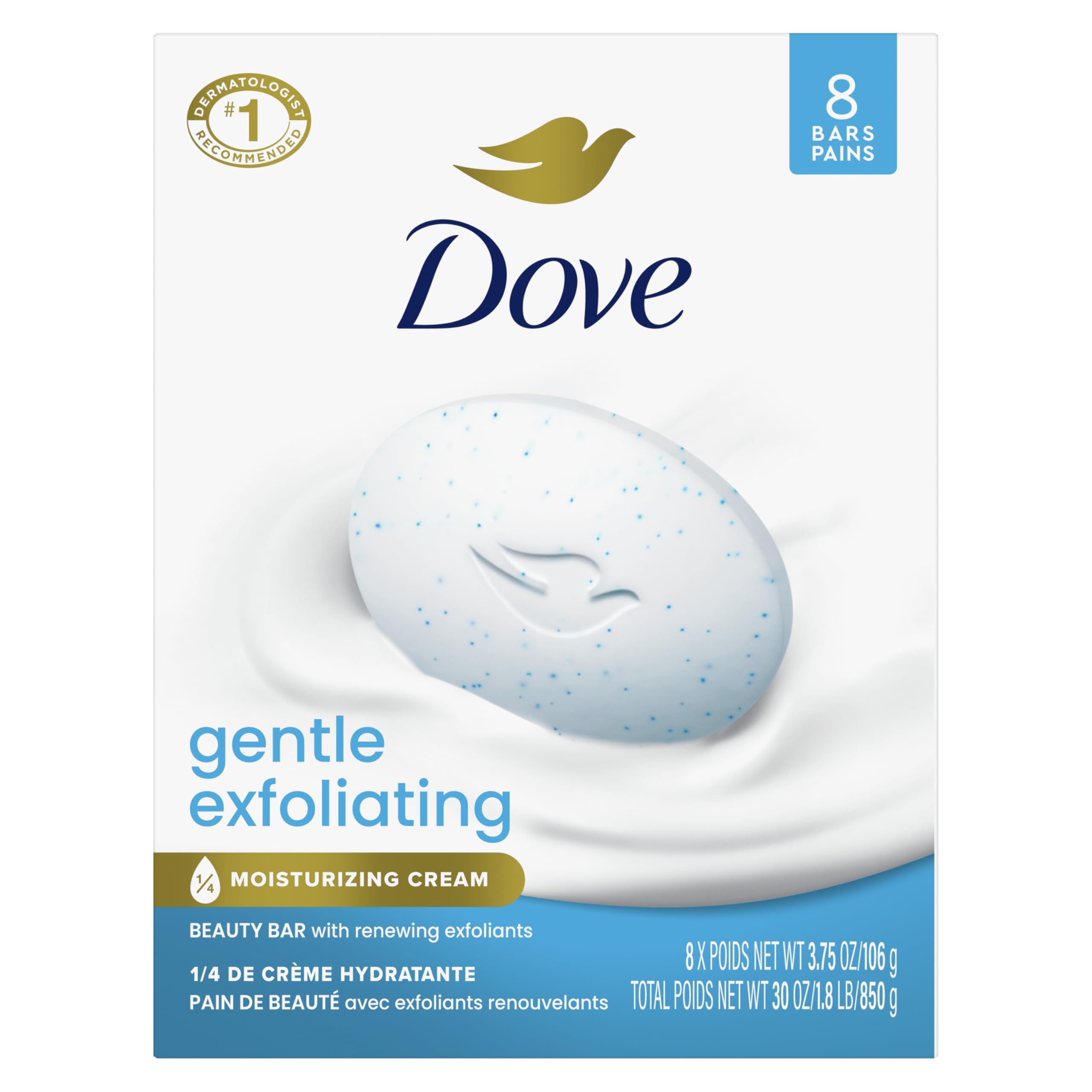 Barra De Belleza Soap Dove  Exfoliante Suave  8 Barras  111 Ml - Venta Internacional.
