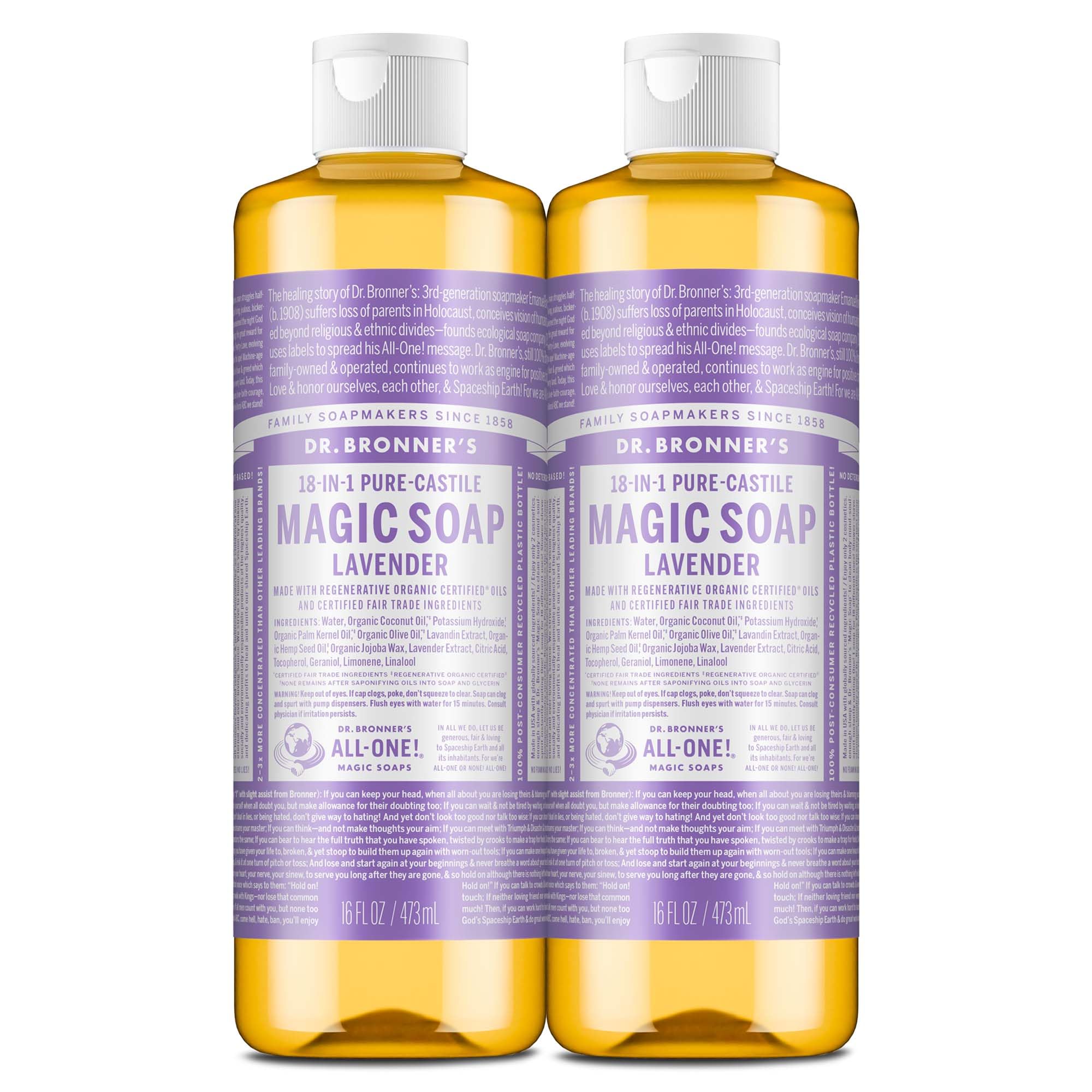 Jabón Líquido Dr. Bronner's Pure-castile Magic Lavender 480 Ml - Venta Internacional.