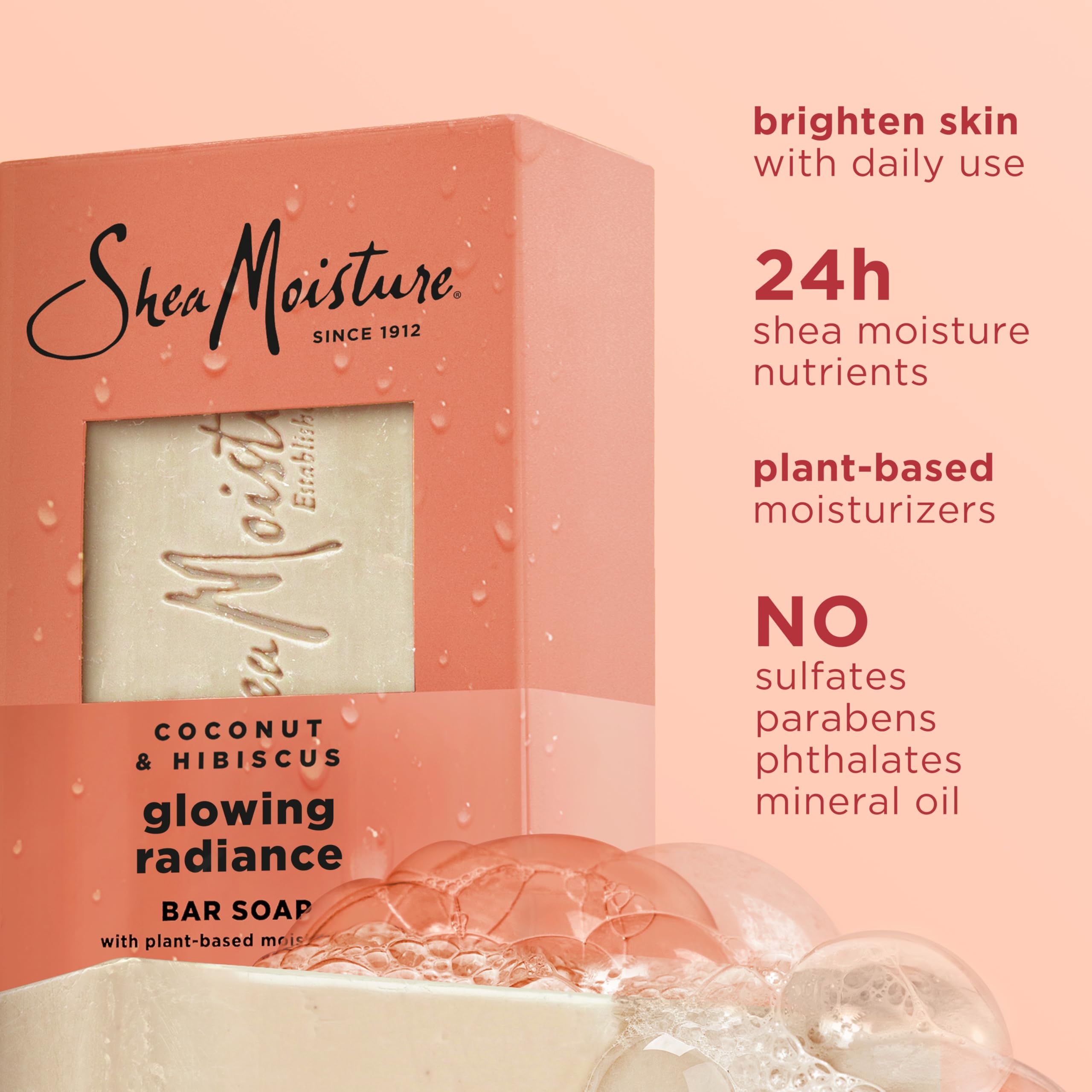 Foto 4 pulgar | Jabón En Barra Sheamoisture Coconut & Hibiscus Glowing Radiance 200 Ml - Venta Internacional.