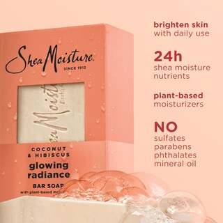 Foto 3 | Jabón En Barra Sheamoisture Coconut & Hibiscus Glowing Radiance 200 Ml - Venta Internacional.