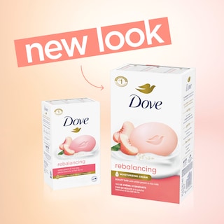 Foto 2 | Barra De Belleza Soap Dove Reequilibrante Melocotón Blanco Y Leche De Arroz 110 G 6 Unidades - Venta Internacional.