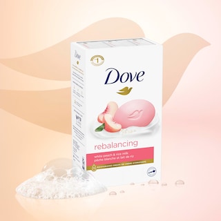 Foto 3 | Barra De Belleza Soap Dove Reequilibrante Melocotón Blanco Y Leche De Arroz 110 G 6 Unidades - Venta Internacional.