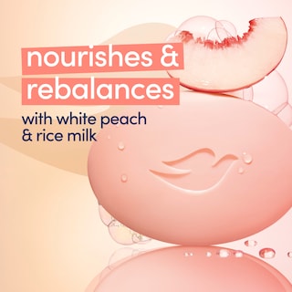 Foto 5 | Barra De Belleza Soap Dove Reequilibrante Melocotón Blanco Y Leche De Arroz 110 G 6 Unidades - Venta Internacional.