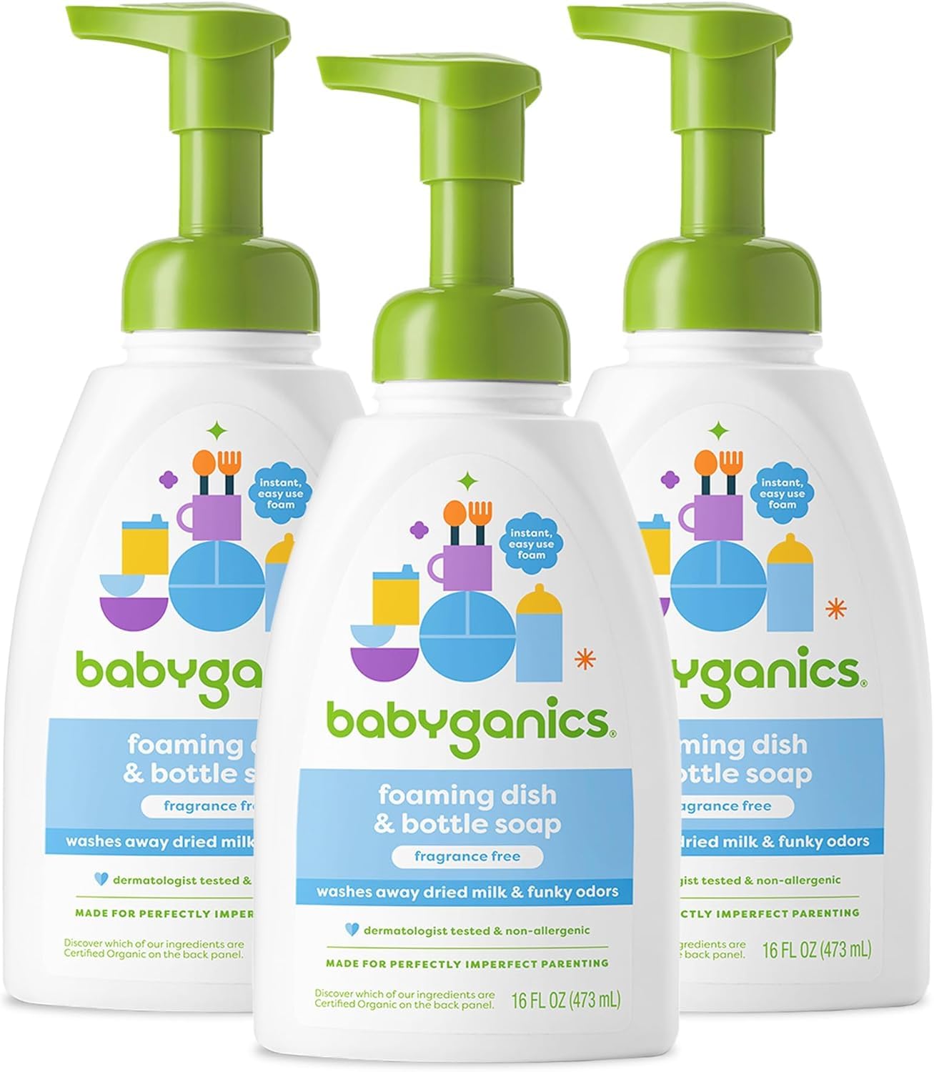 Jabón Para Platos Babyganics En Botella Espumosa Sin Fragancia  480 Ml  Paquete De 3 - Venta Internacional.