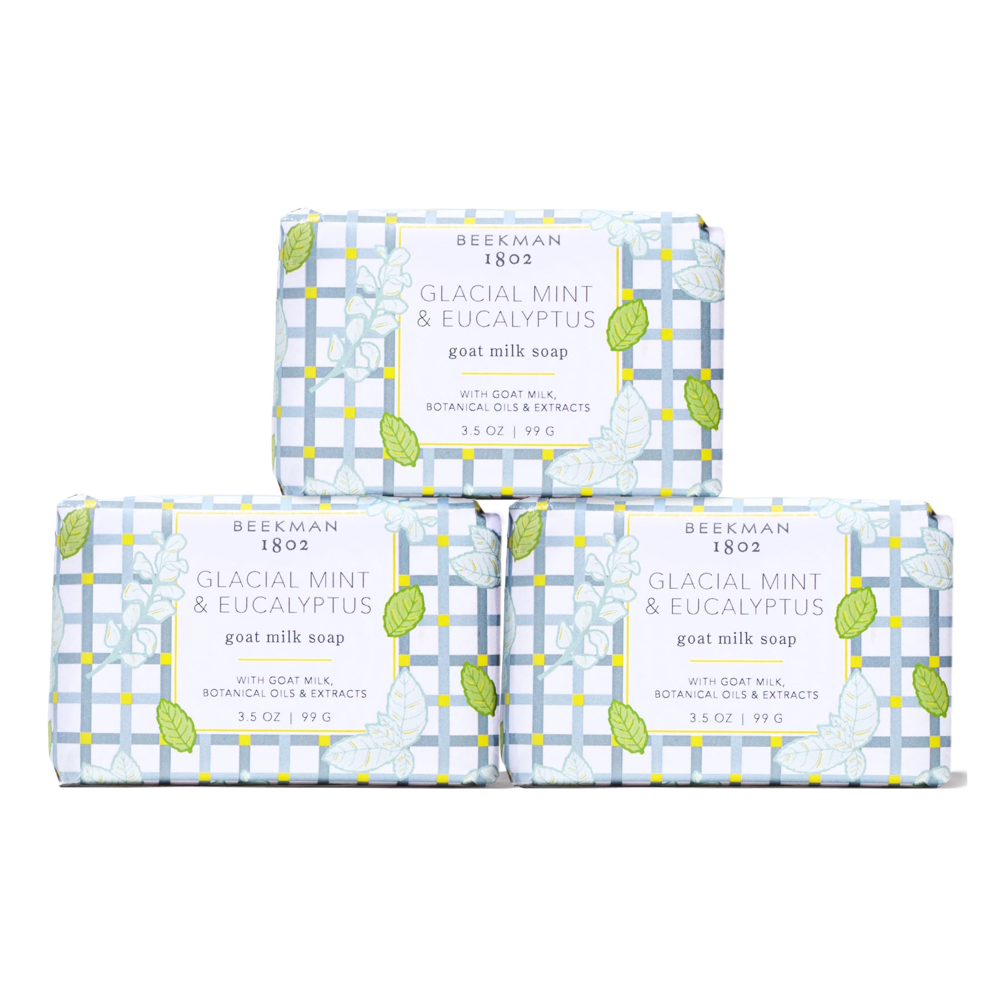 Jabón En Barra Beekman 1802 Glacial Menta Y Eucalipto  100 Ml  Paquete De 3 - Venta Internacional.