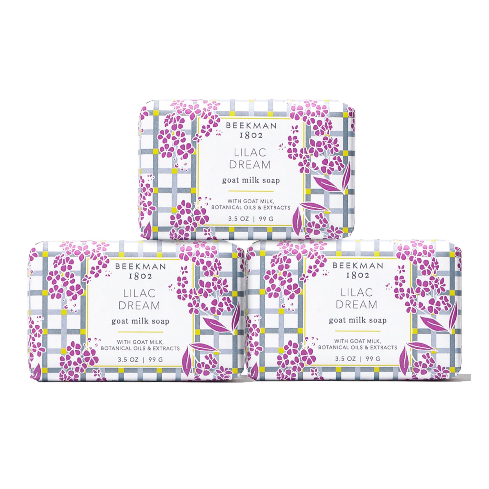 Soap Beekman 1802 Lilac Dream Goat Milk  100 G  Juego De 3 Piezas - Venta Internacional.