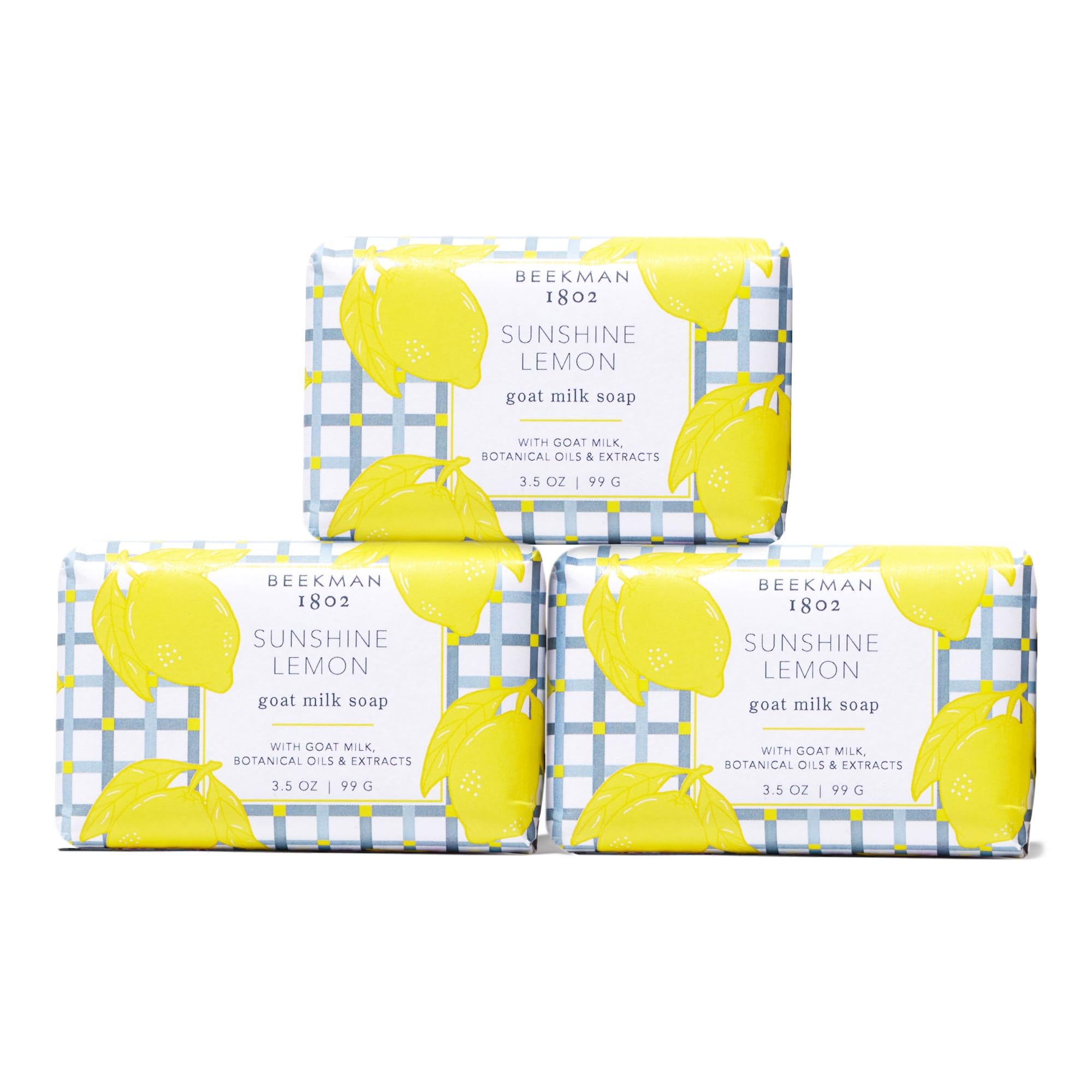 Set De Jabón Corporal En Barra Beekman 1802 Goat Milk Sunshine Lemon - Venta Internacional.