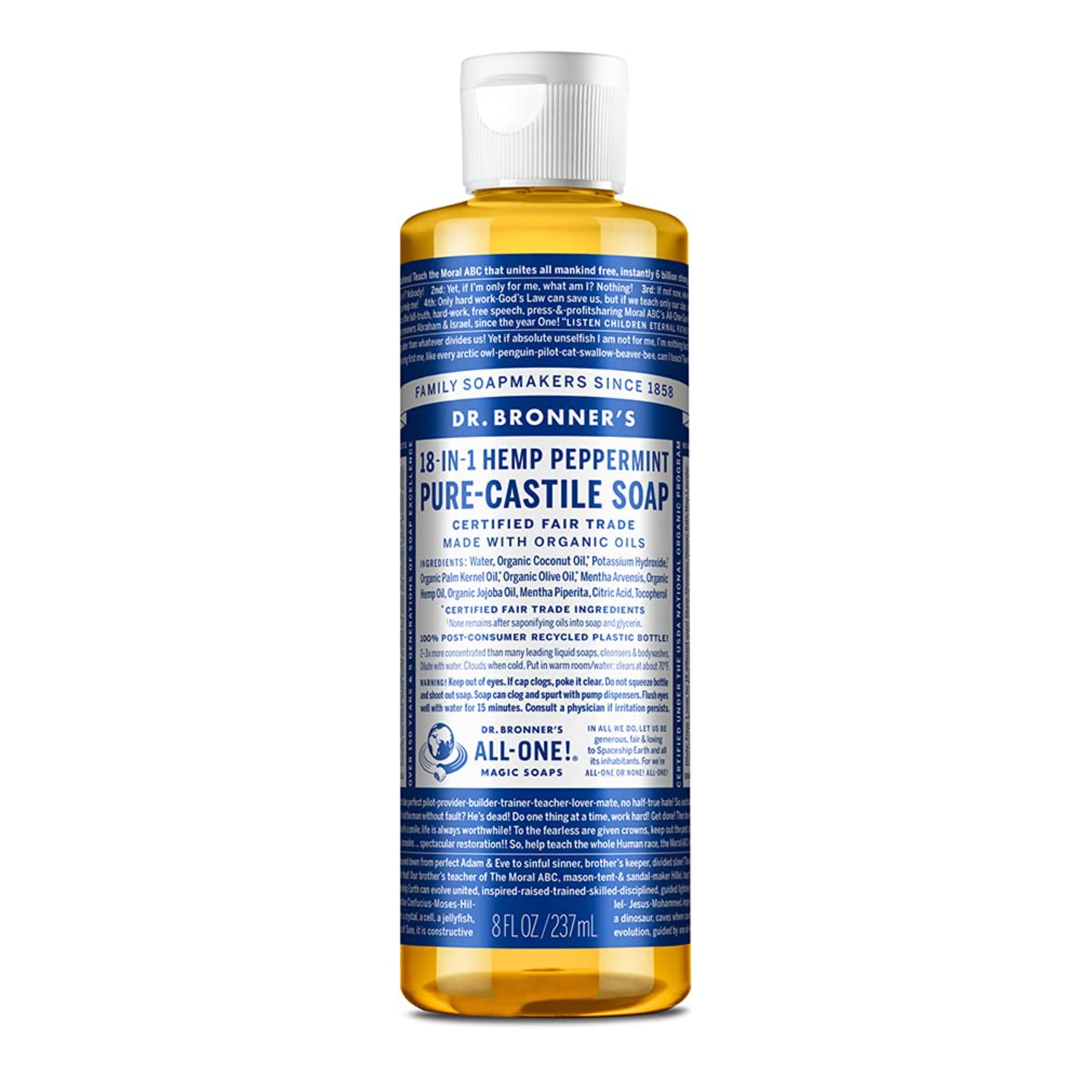 Jabón Líquido Dr. Bronner's Pure-castile Peppermint 240 Ml - Venta Internacional.