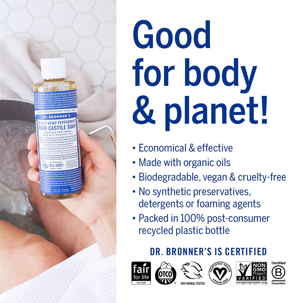 Foto 5 | Jabón Líquido Dr. Bronner's Pure-castile Peppermint 240 Ml - Venta Internacional.