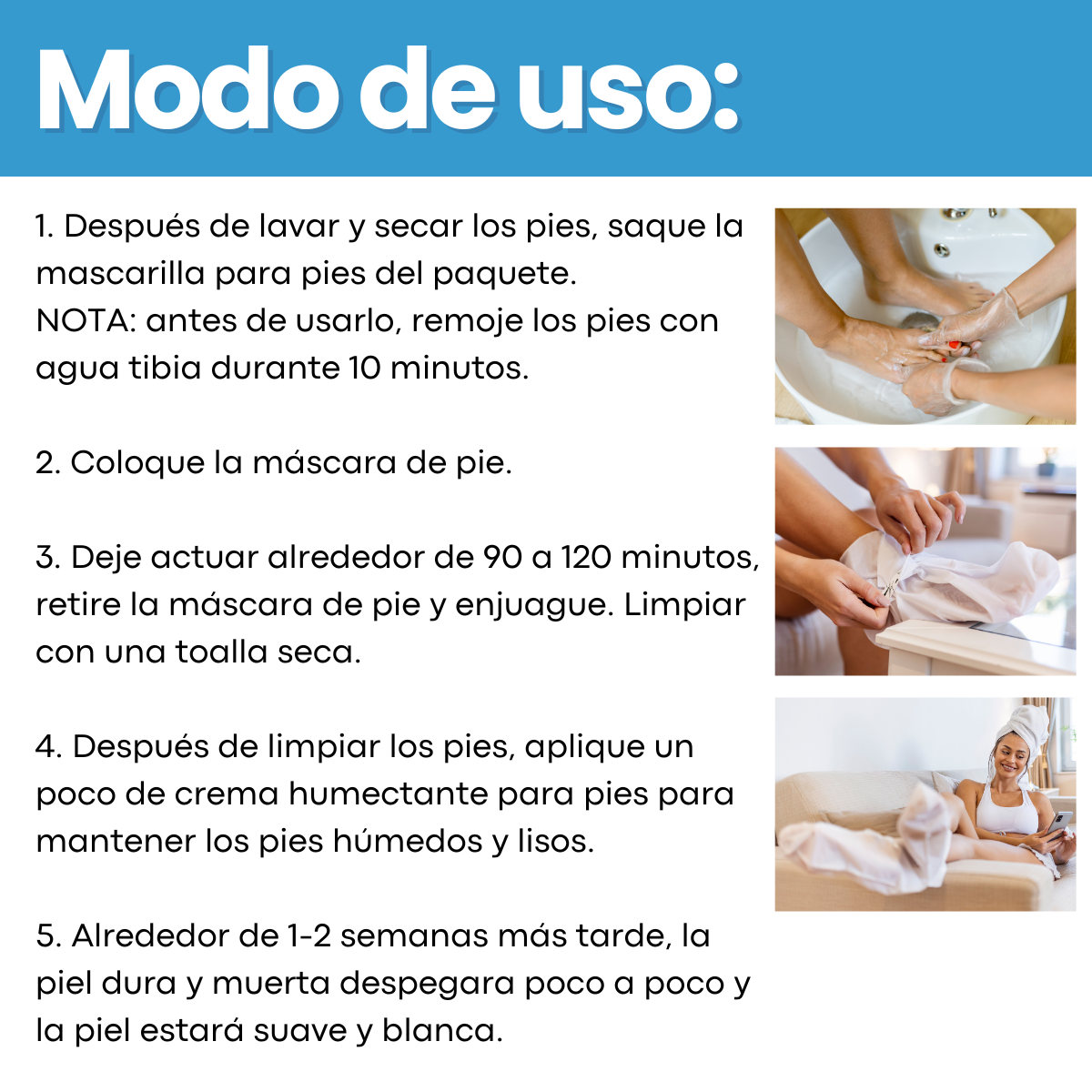 Foto 8 pulgar | Mascarilla Exfoliante Pies Remueve Piel Muerta Hidratante Spa