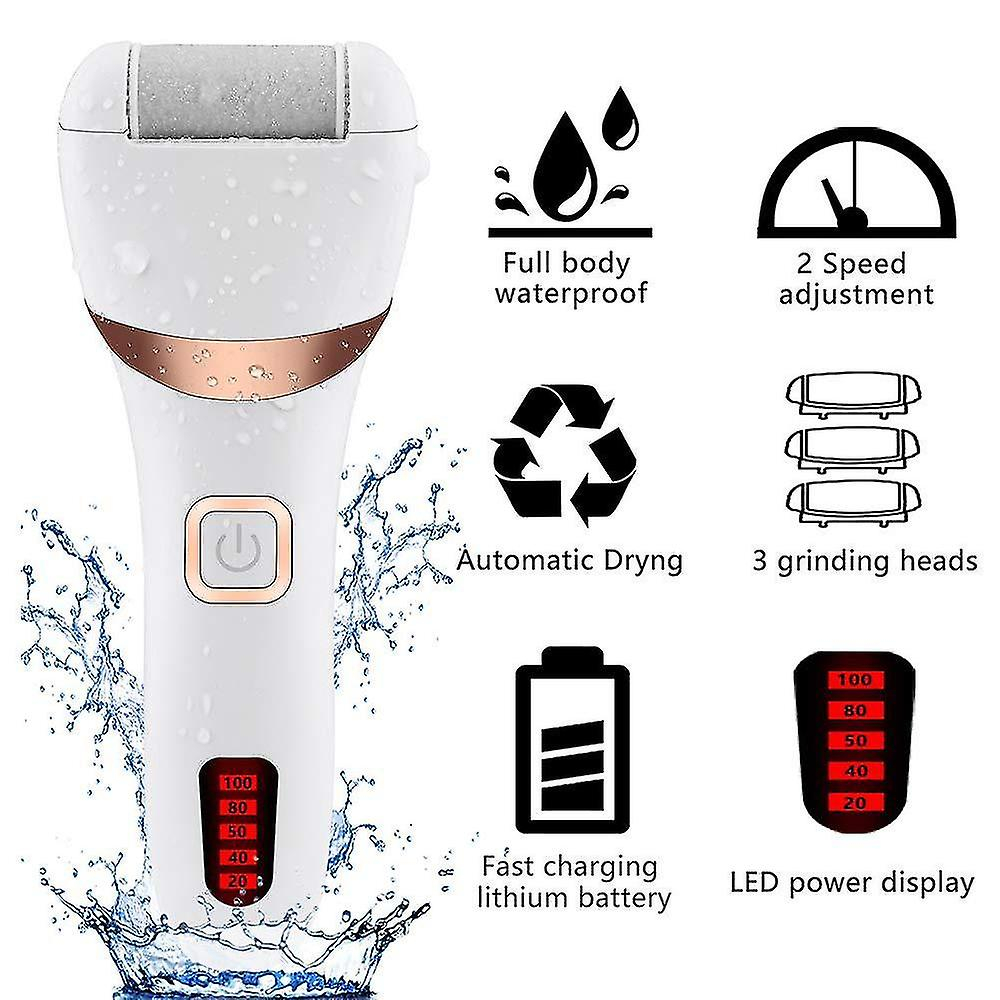 Foto 3 pulgar | Kit Eléctrico Para Eliminar Callos De Pies  Impermeable  Con 3 Rodillos - Venta Internacional.