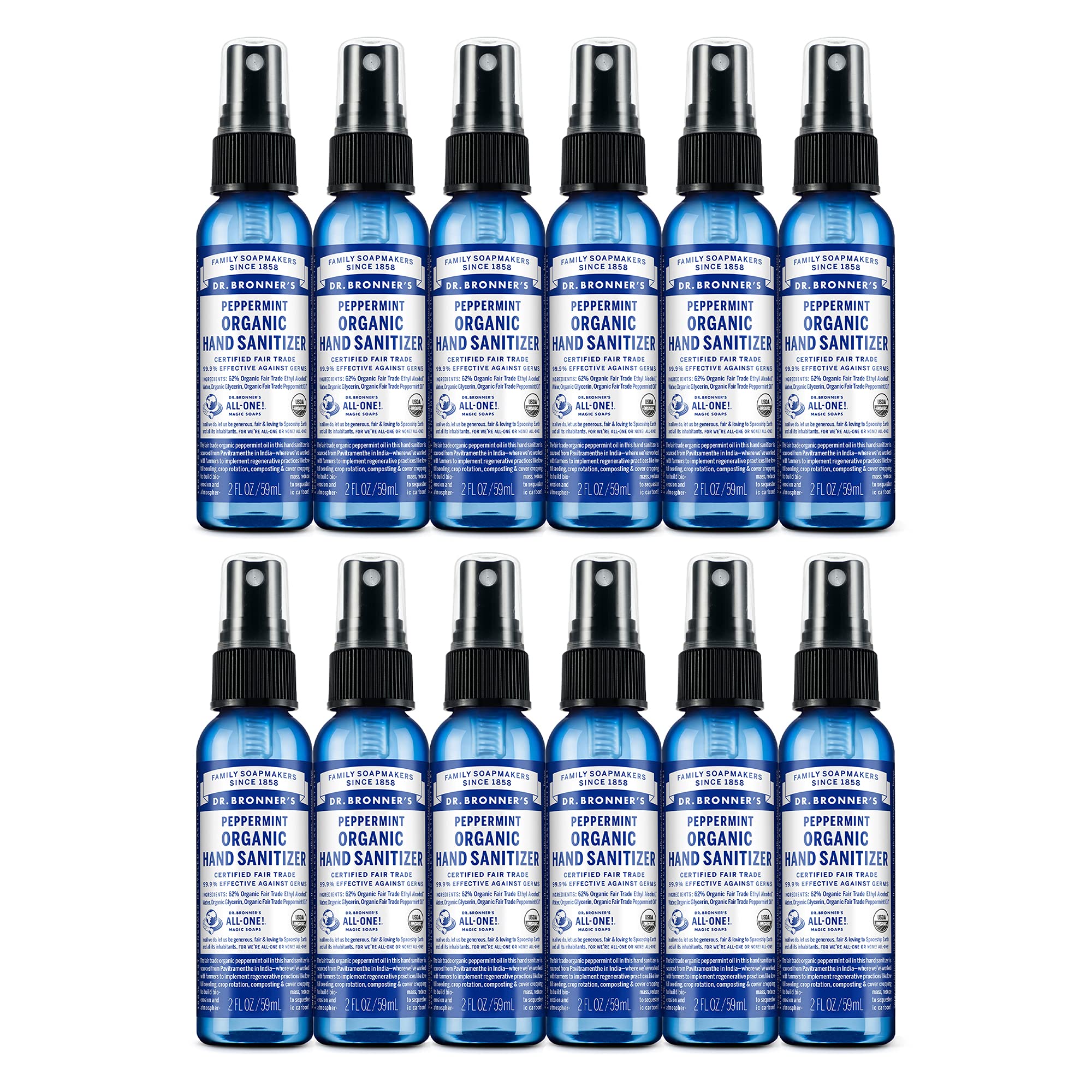 Foto 2 pulgar | Desinfectante Para Manos Dr. Bronner's Organic Spray Peppermint 60 Ml - Venta Internacional.