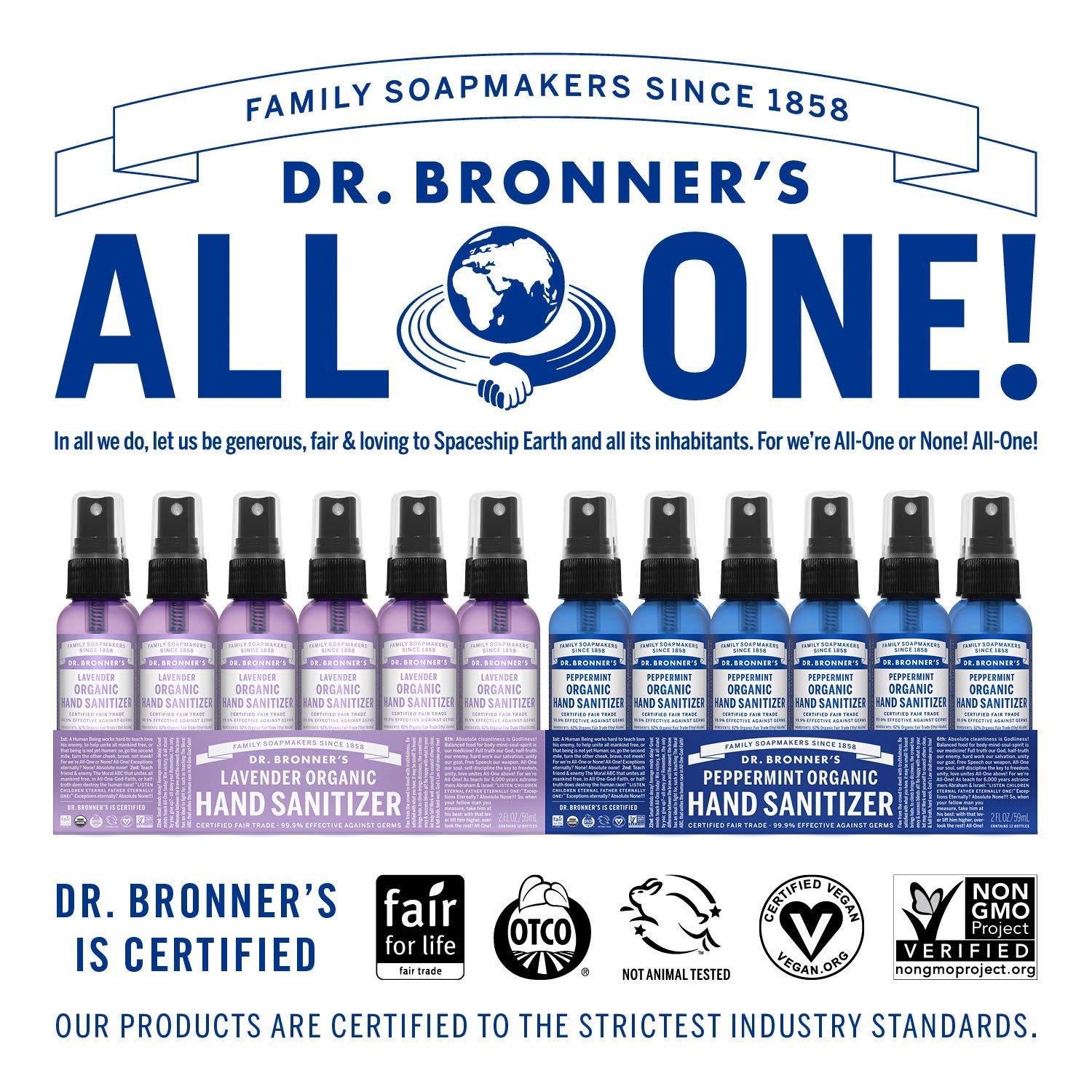 Foto 8 pulgar | Desinfectante Para Manos Dr. Bronner's Organic Spray Peppermint 60 Ml - Venta Internacional.