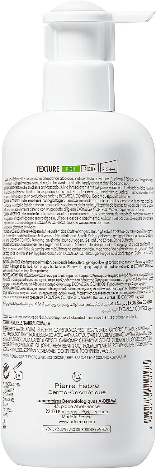 Foto 3 | A-derma Exomega Control Loción Facial Y Corporal Para Piel Con Tendencia Atópica