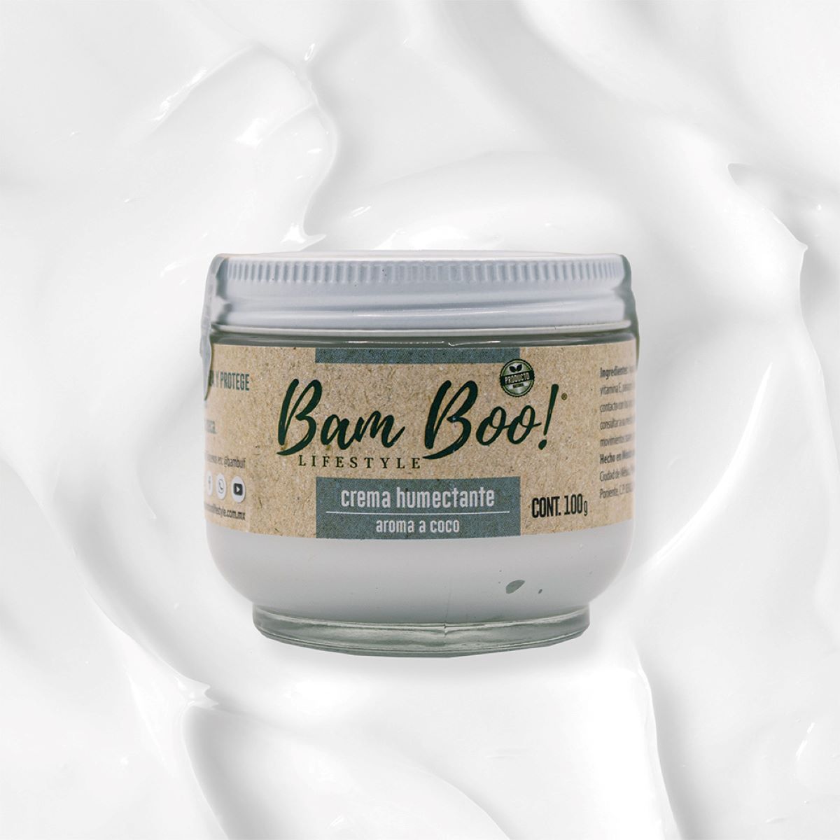 Foto 5 pulgar | Crema Humectante Bam Boo! Aroma A Coco 100 G