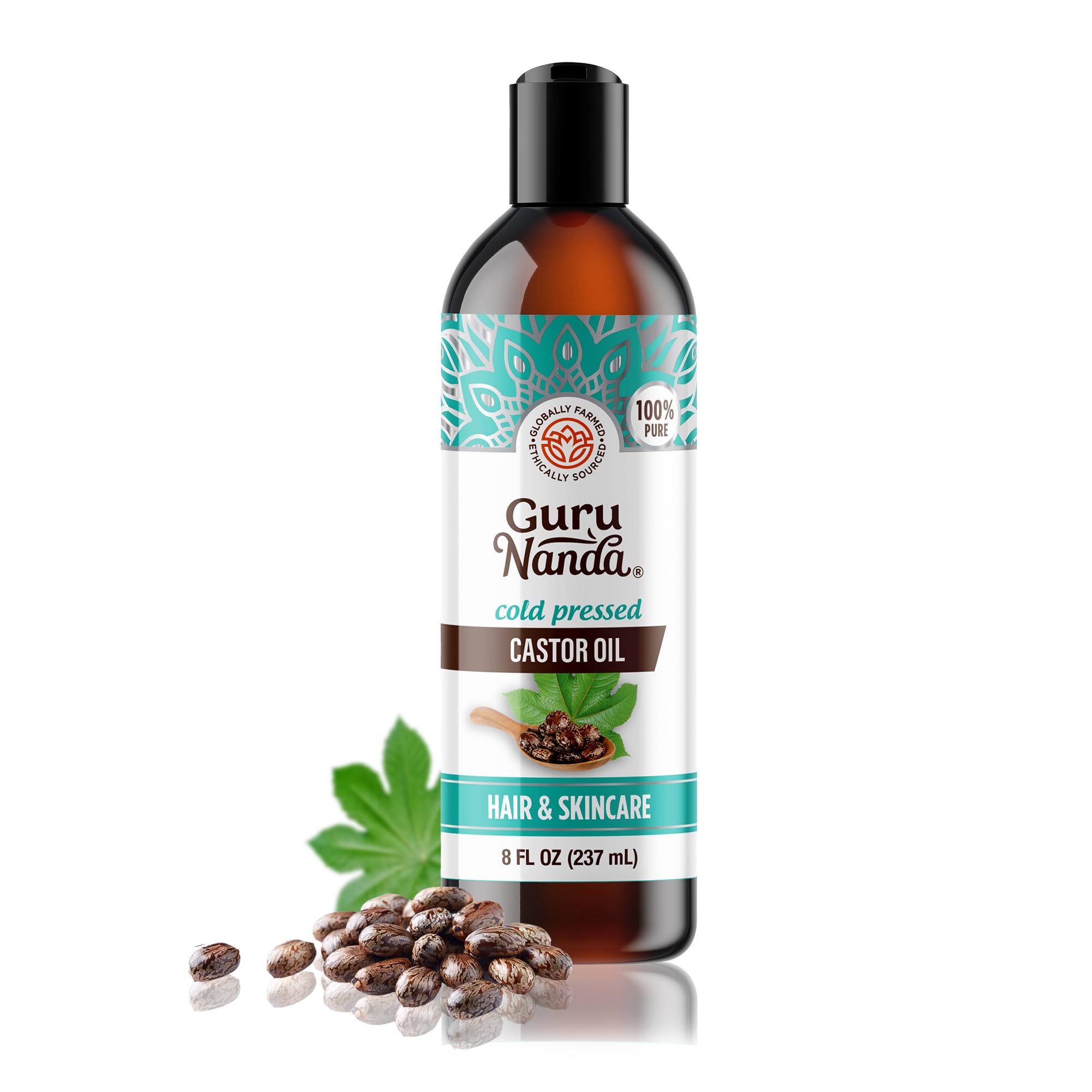 Foto 2 pulgar | Aceite De Ricino Gurunanda 240 Ml 100% Puro Prensado en Frío Sin Hexano - Venta Internacional