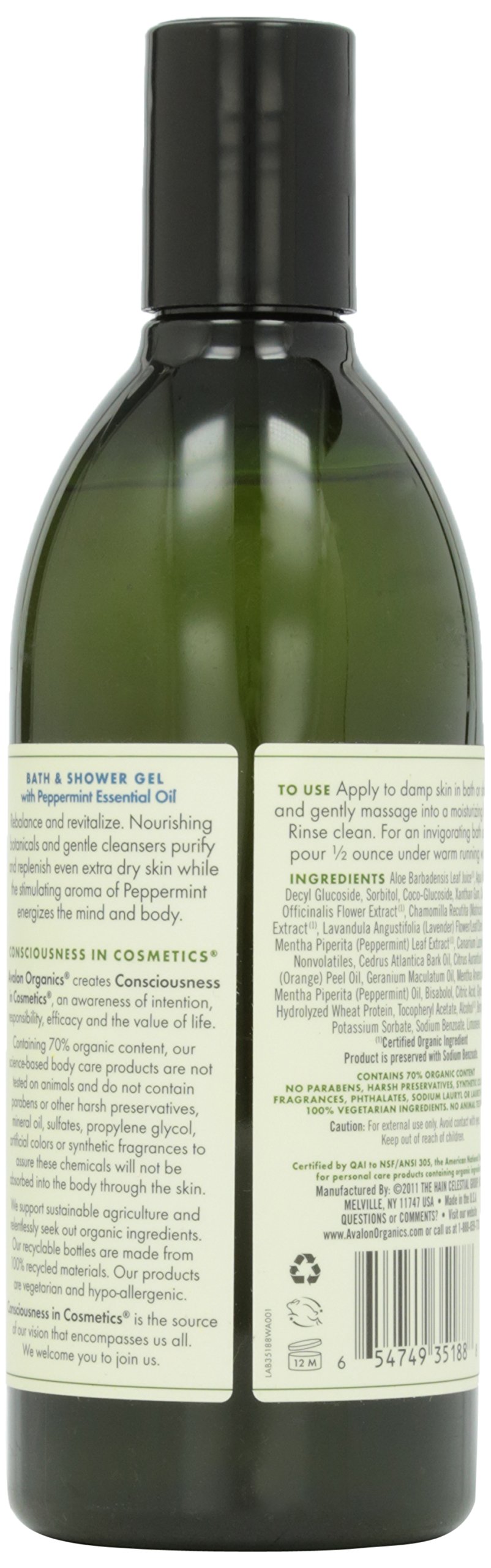 Foto 5 pulgar | Gel De Baño Y Ducha Avalon Organics Botanicals Mint 355 Ml - Venta Internacional