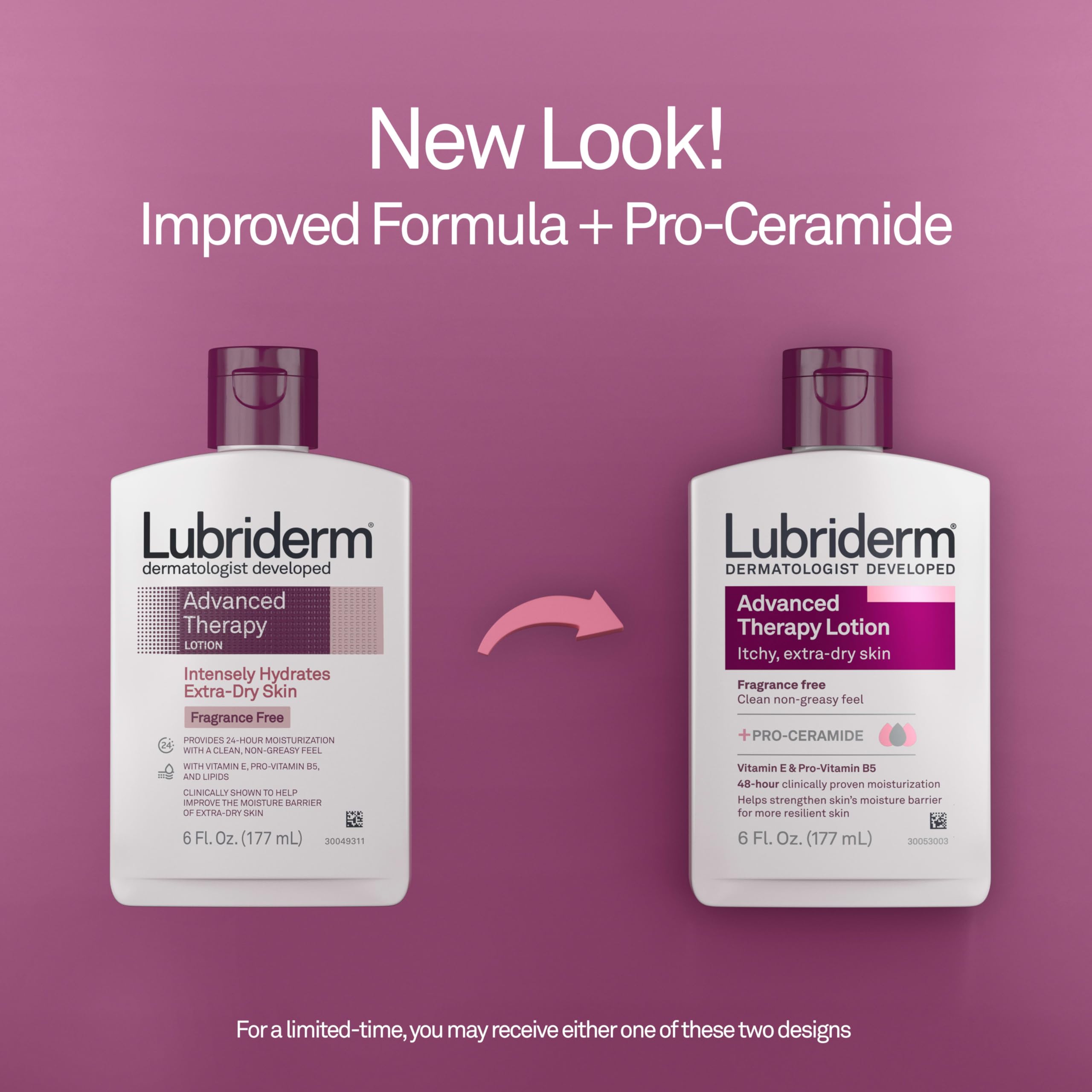 Foto 3 pulgar | Loción Lubriderm Advanced Therapy Sin Fragancia 180 Ml - Venta Internacional
