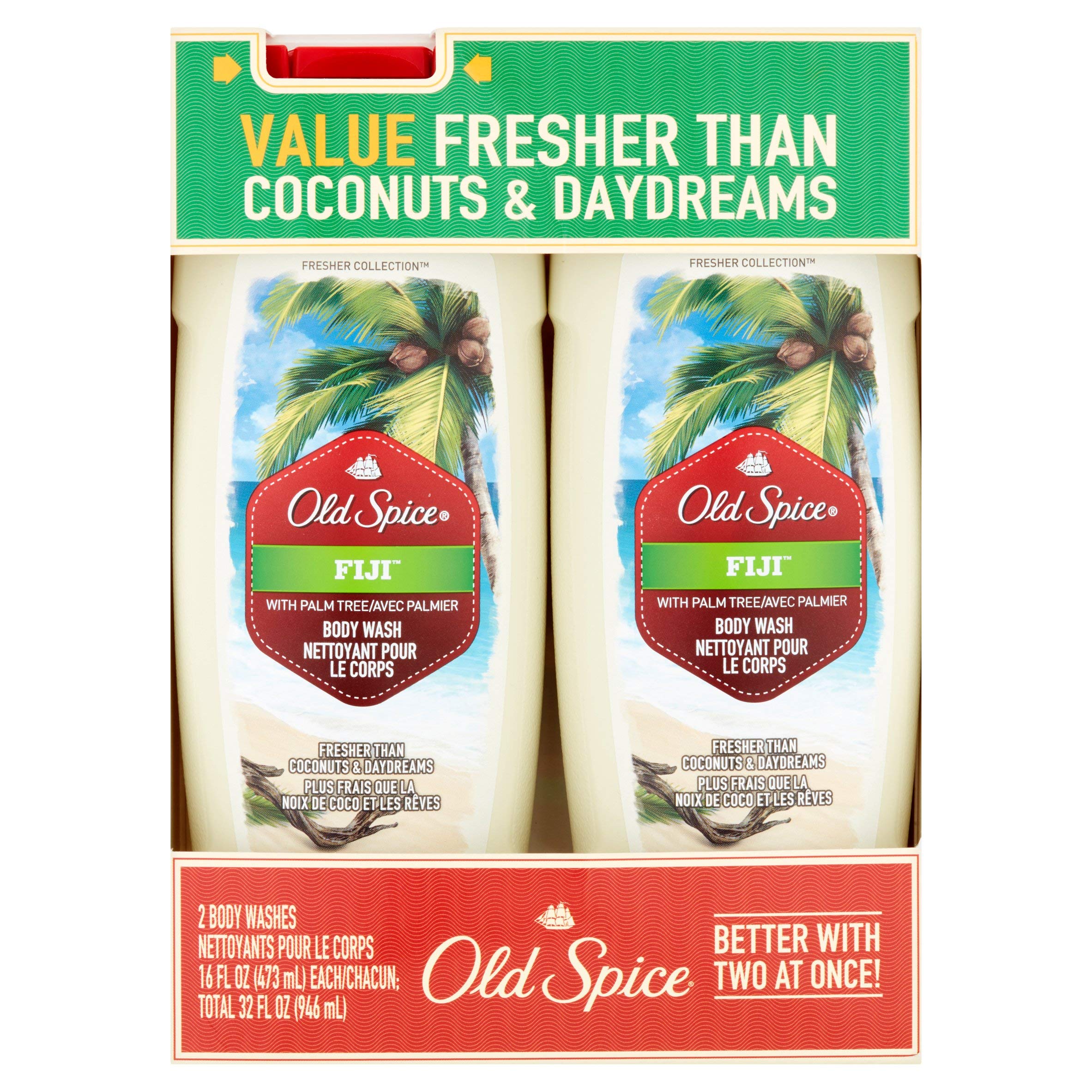Gel de Baño Old Spice Fresher Collection Fiji 473 ml 2 piezas - Venta Internacional