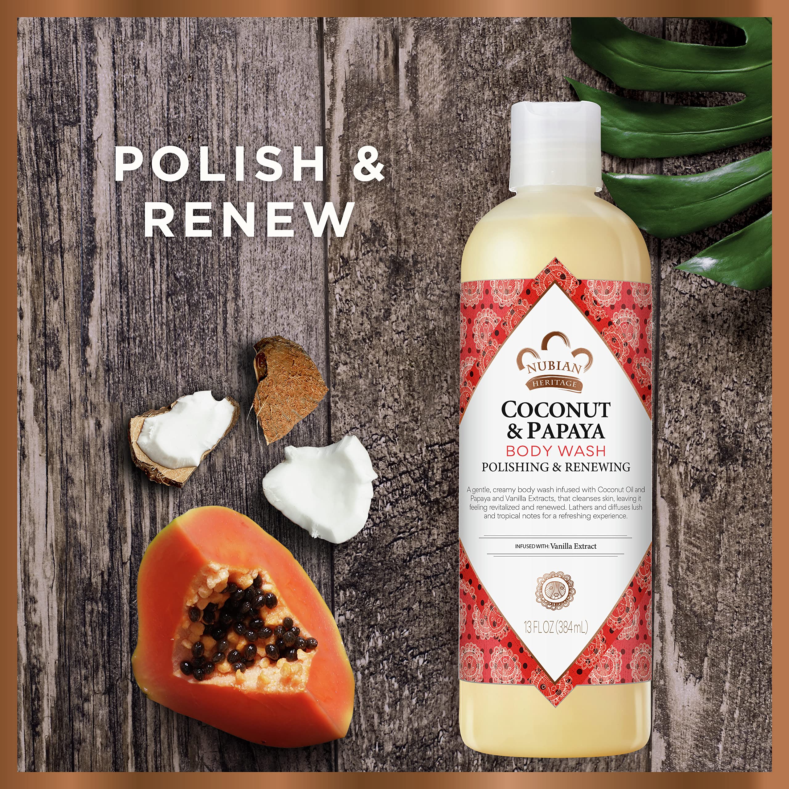 Foto 4 pulgar | Gel de Baño Nubian Heritage Coco y Papaya para Piel Seca 385 ml - Venta Internacional