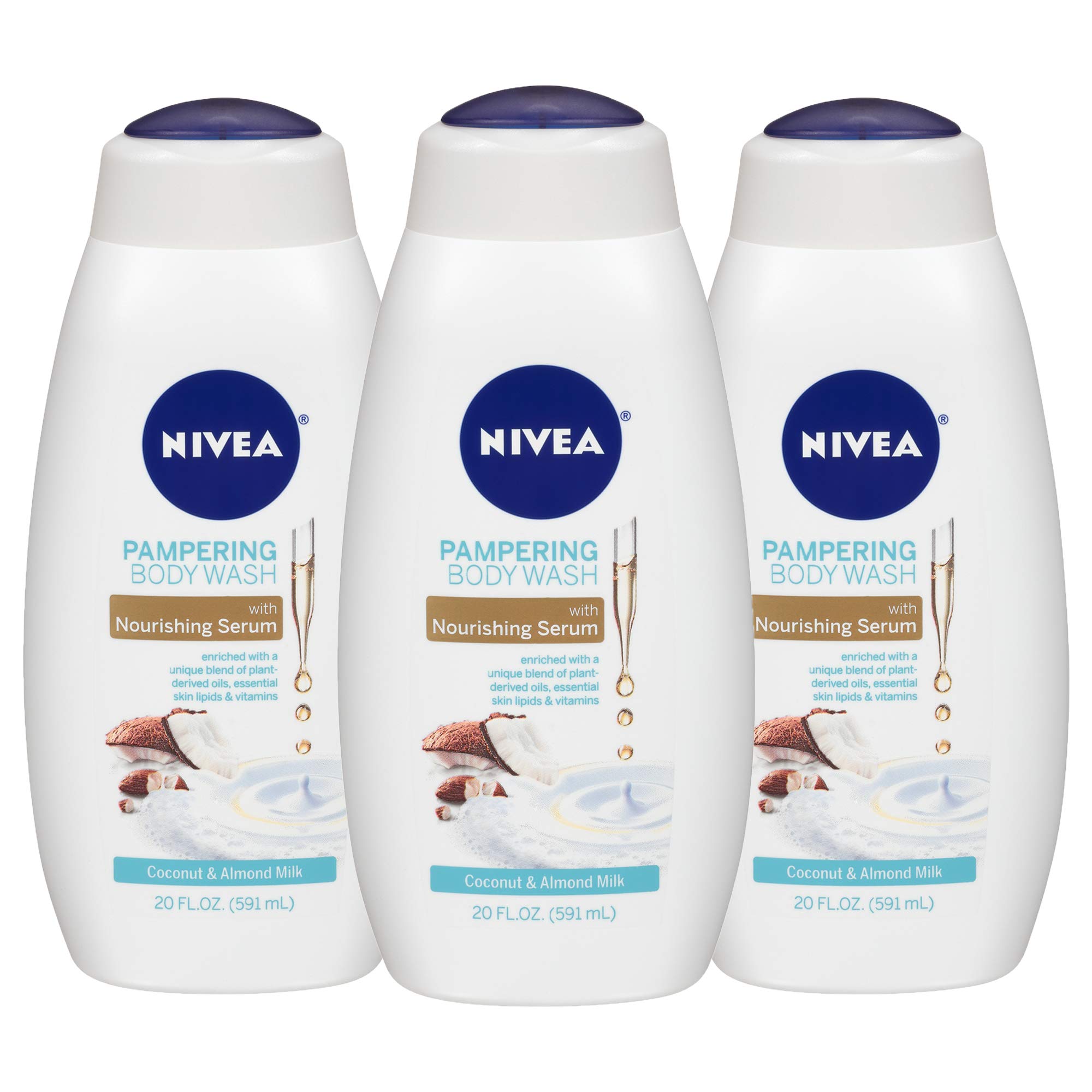 Gel De Baño Nivea De Leche De Coco Y Almendras, 600 Ml (paquete De 3) - Venta Internacional.