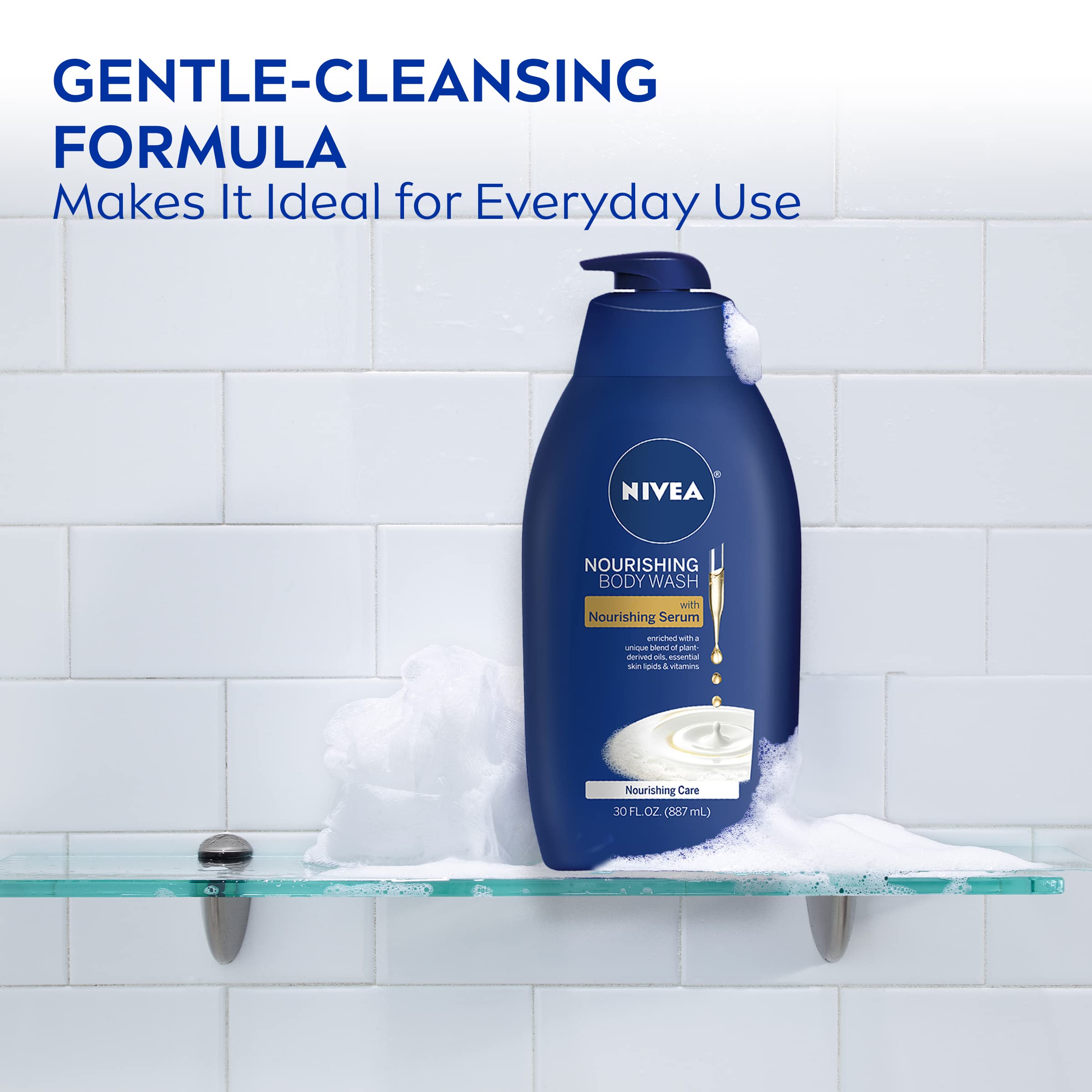 Foto 3 pulgar | Gel De Baño Nivea Nourishing Care Con Sérum Nutritivo 900 Ml - Venta Internacional.