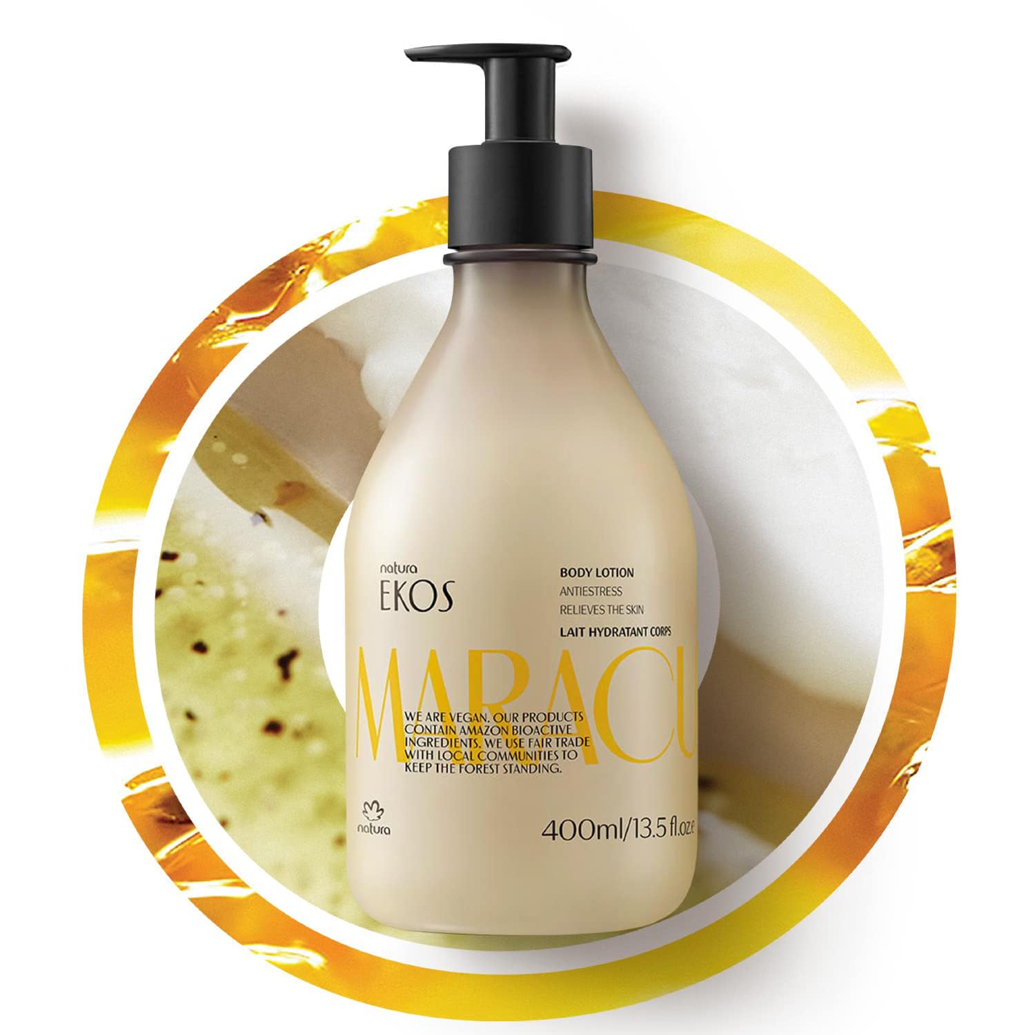 Loción Corporal Natura Ekos Maracujá Que Alivia La Hidratación De 400 Ml Durante 24 Horas - Venta Internacional.
